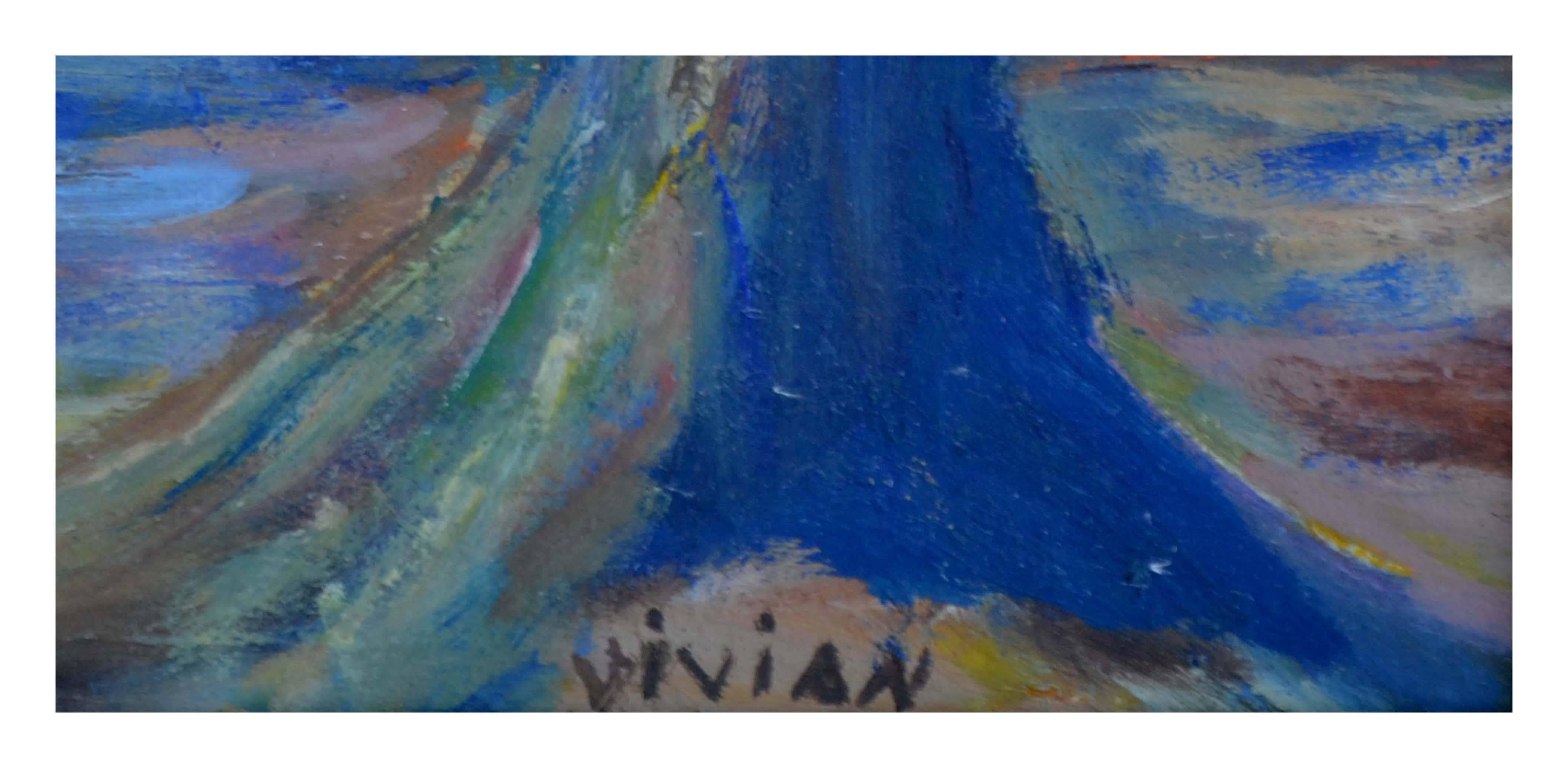 Blaue Himmellandschaft aus Texas aus der Mitte des Jahrhunderts (Amerikanischer Impressionismus), Painting, von Vivian Rogers Love
