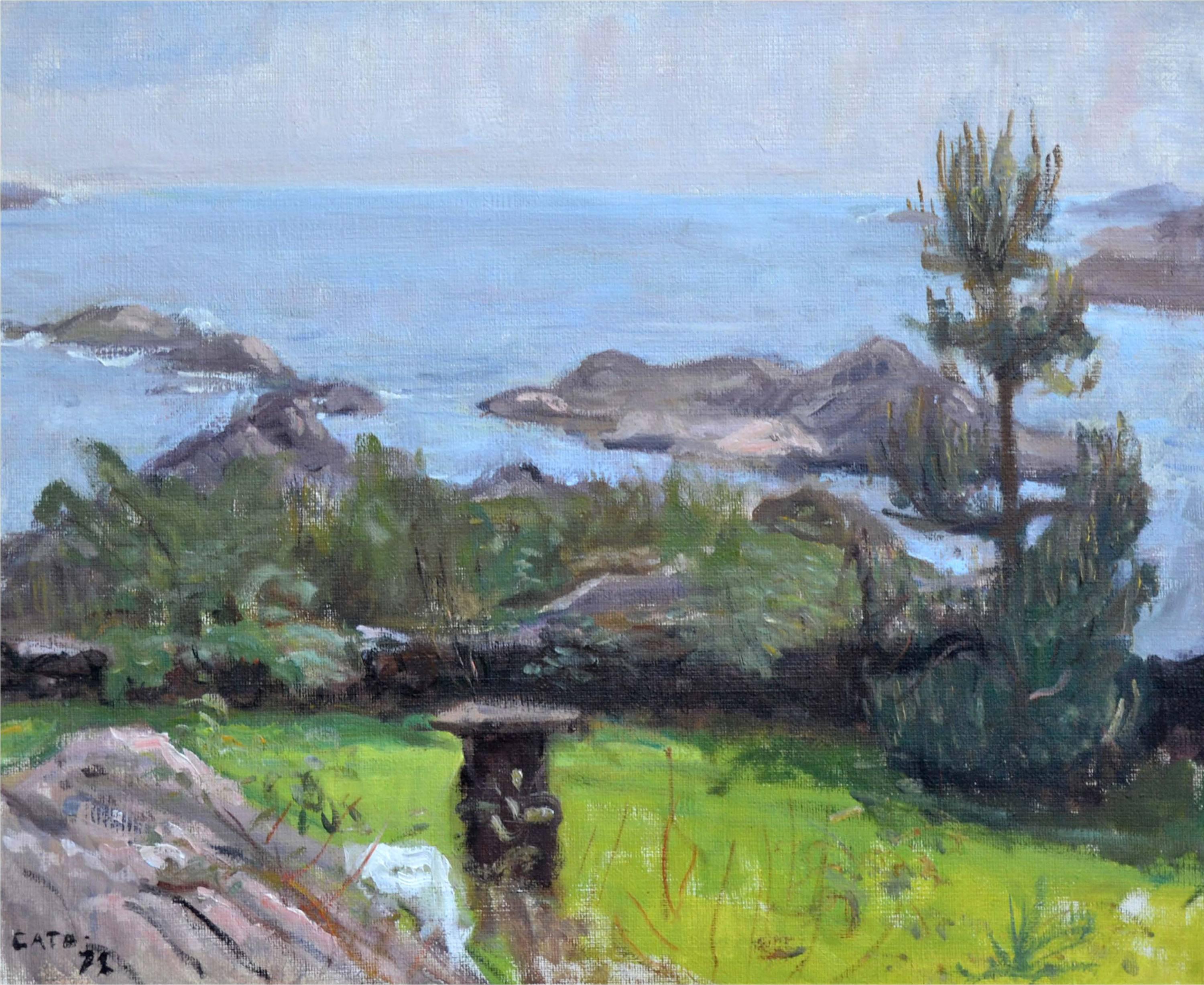 Coastal Scene Landscape - Painting by Cato