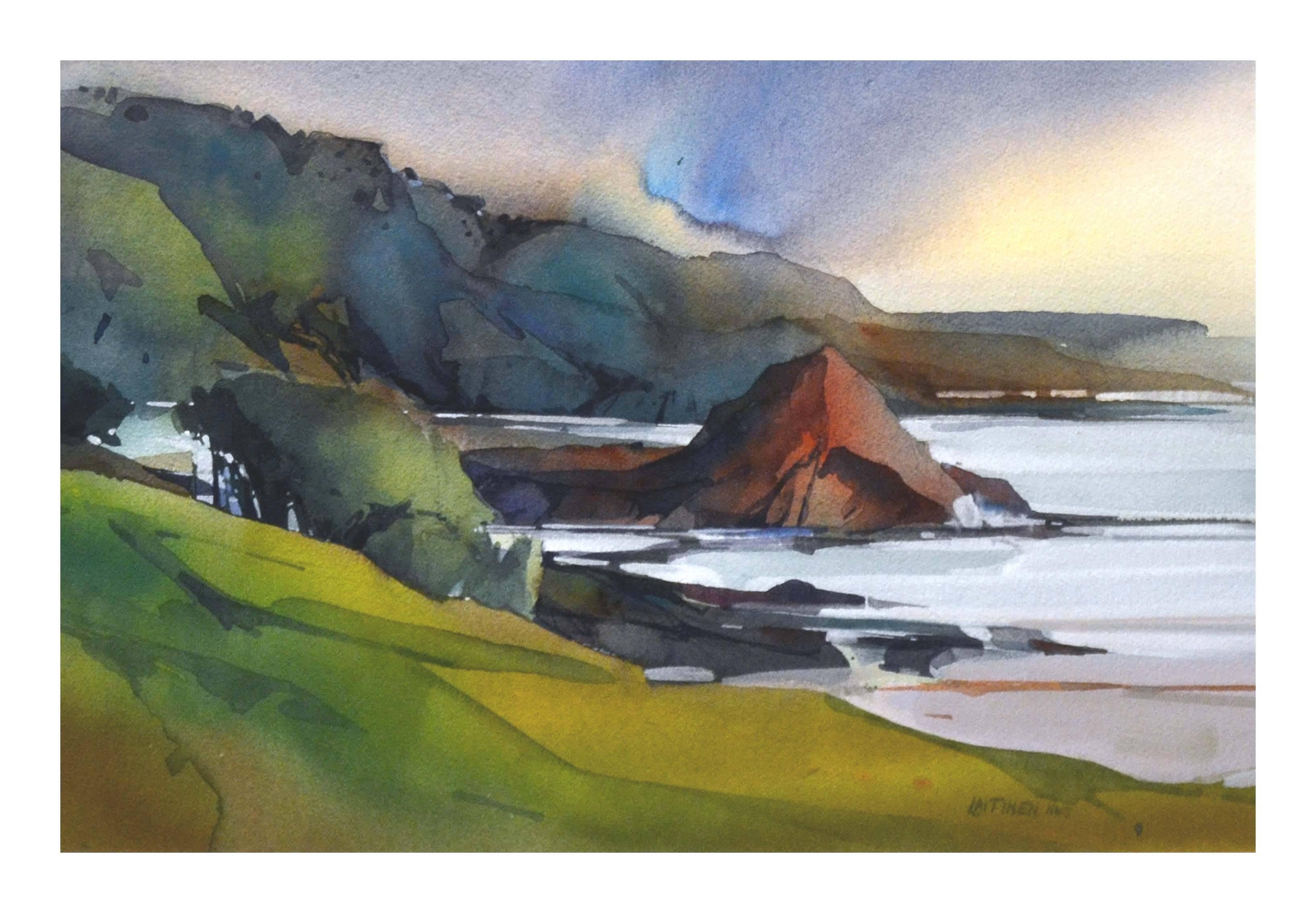 California Coastal Watercolor  - Painting by Dale Laitinen