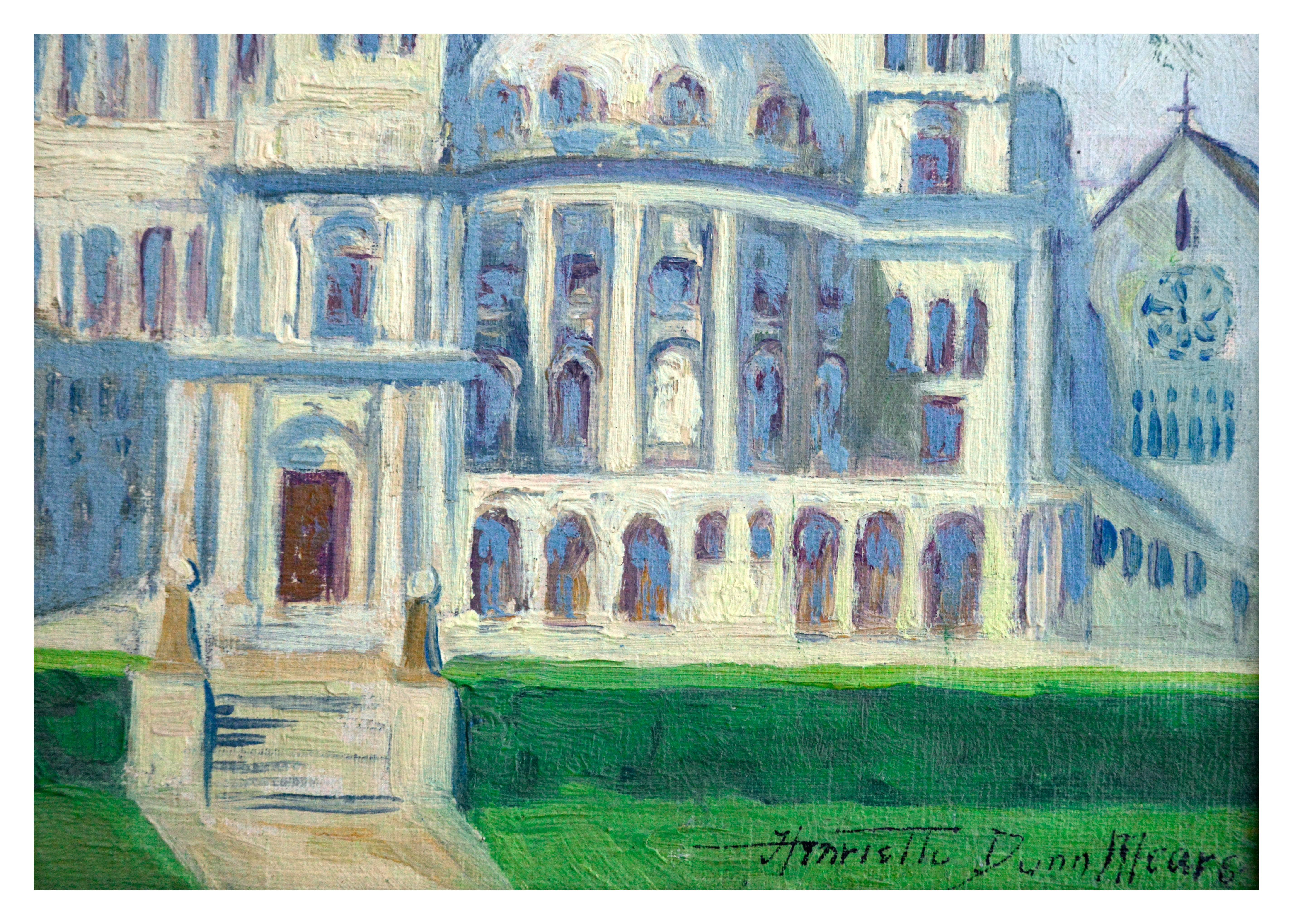 « The First Church of Christ Scientist » (La première église du Christcientiste) - paysage de Boston du début du 20e siècle  - Impressionnisme américain Painting par Henrietta Dunn Mears