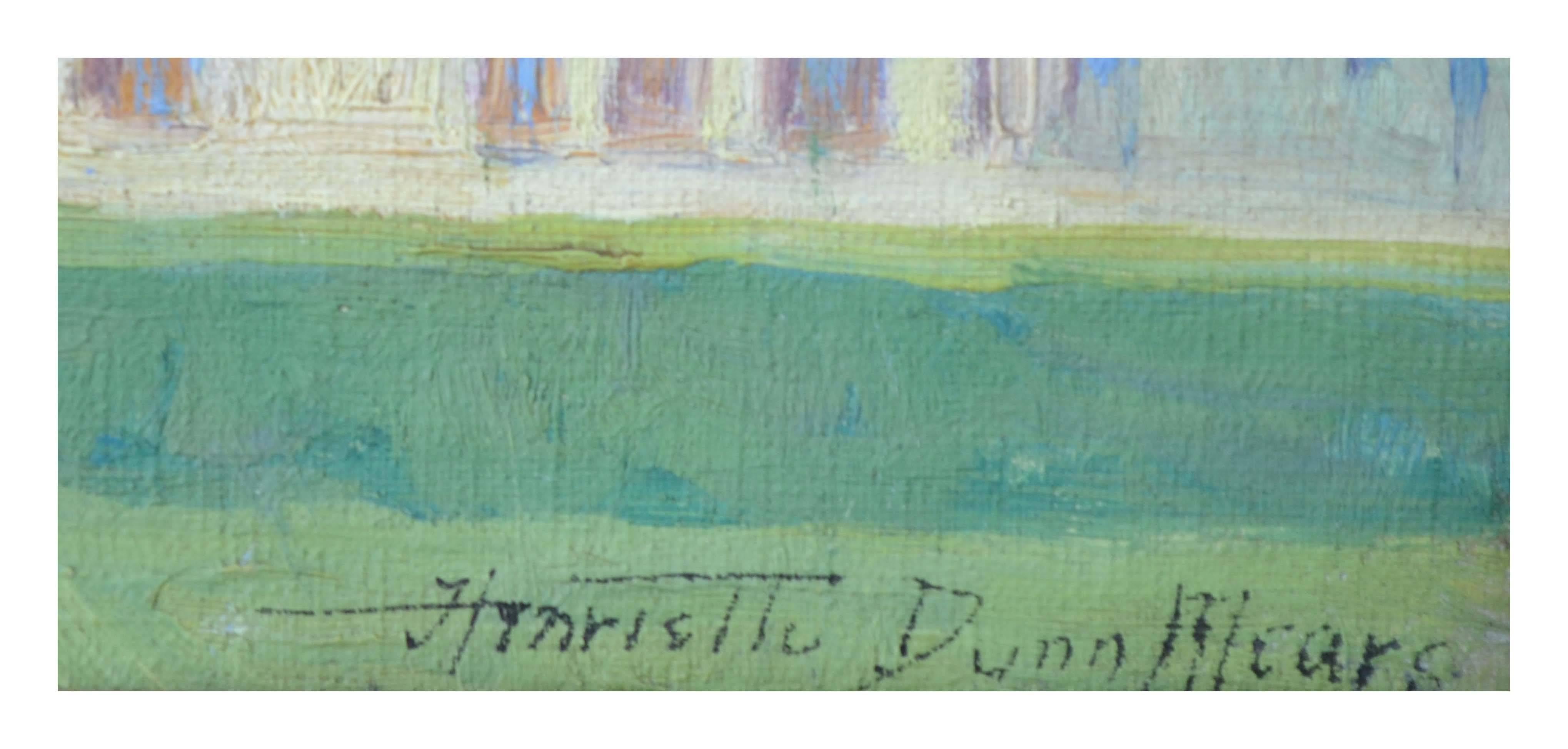 « The First Church of Christ Scientist » (La première église du Christcientiste) - paysage de Boston du début du 20e siècle  - Marron Landscape Painting par Henrietta Dunn Mears