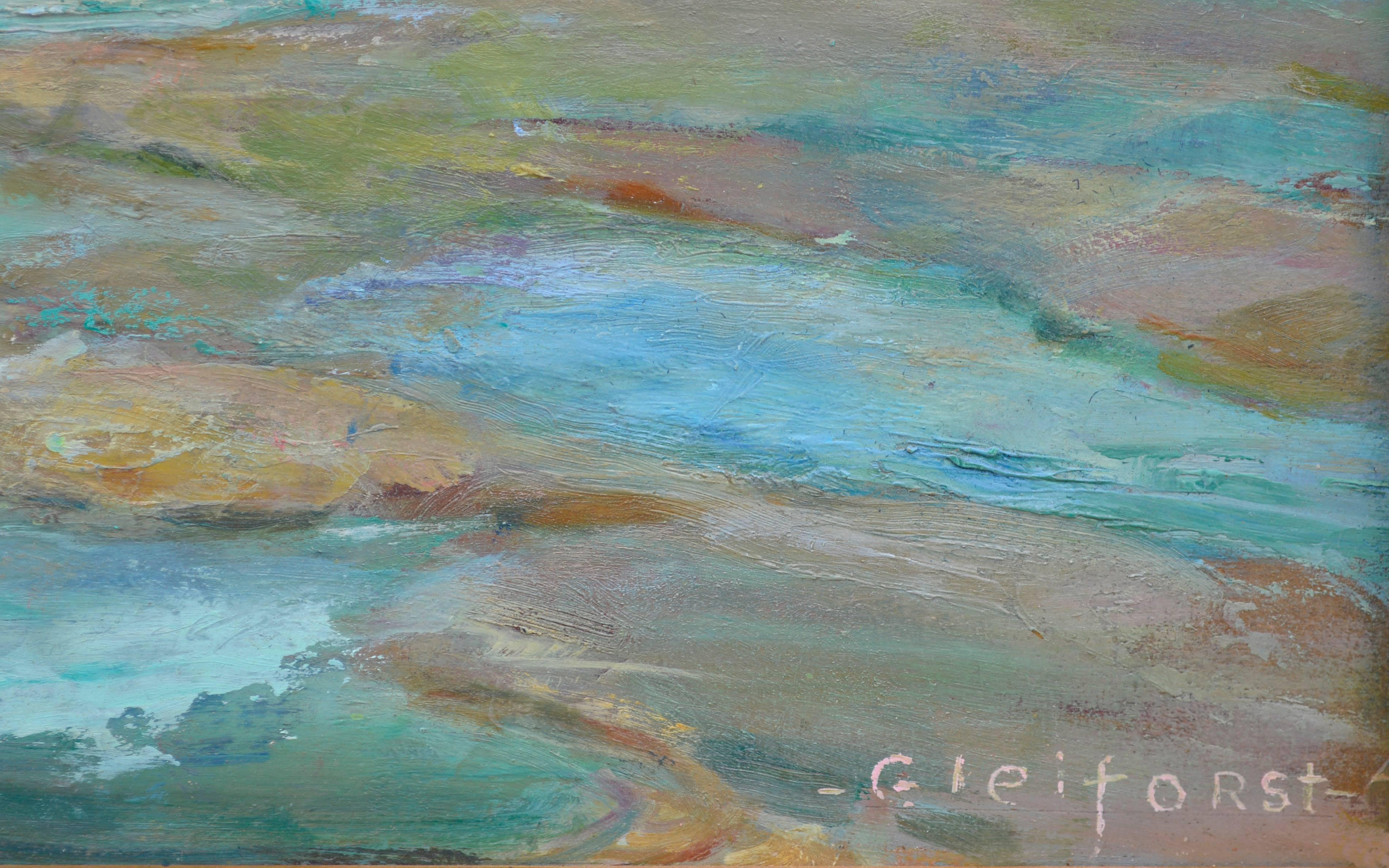 Big Sur Tidal Pools - American Impressionist Painting by Helen Enoch Gleiforst