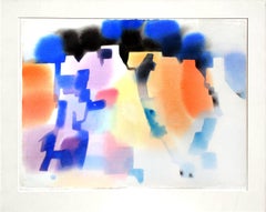 Wyoming Mountains, Modern Abstract Geometric Landscape Watercolor