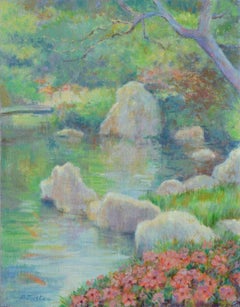 Vintage California Nature Landscape -- Springtime by the River