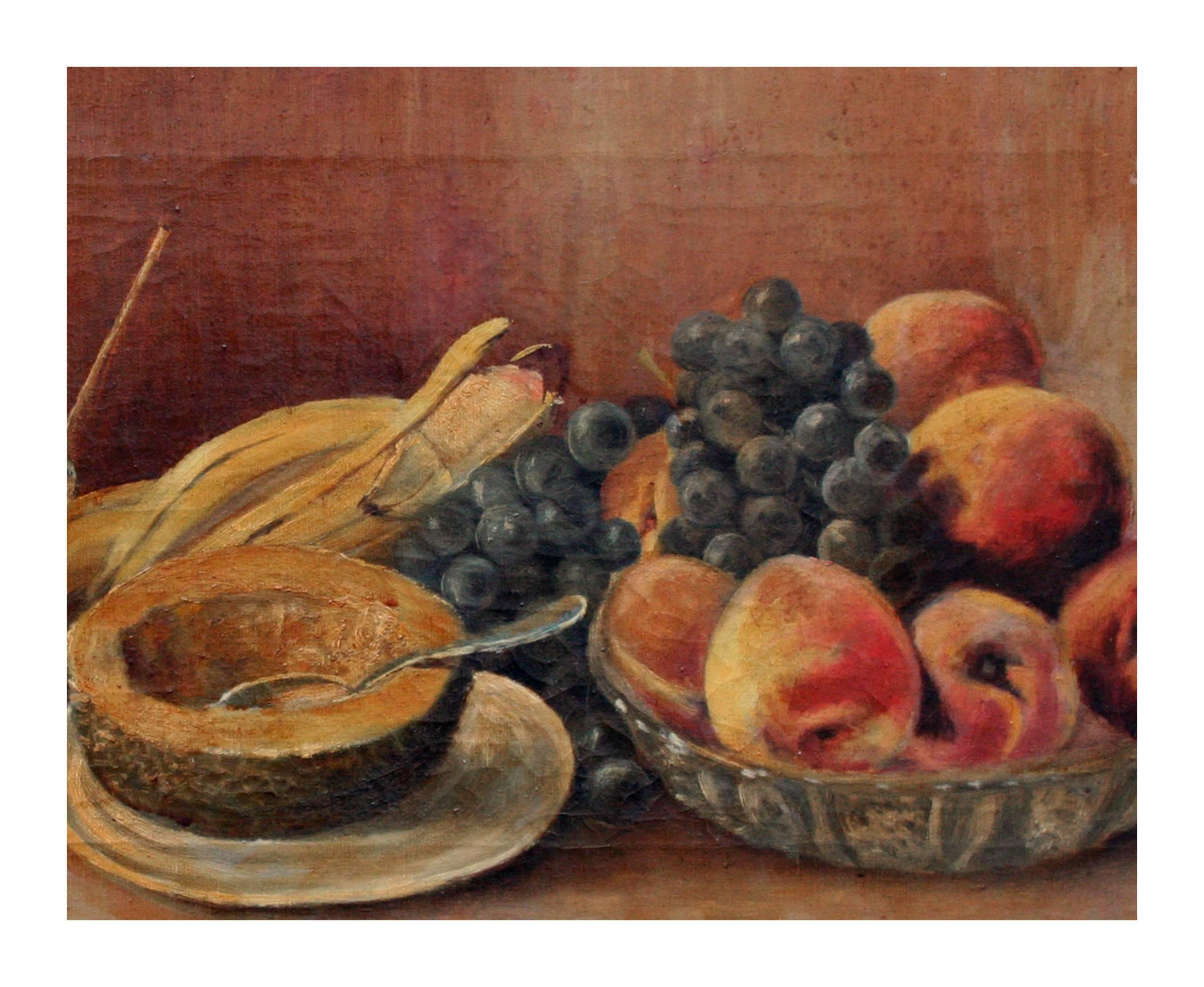 Ample Fruit Still Life - Realist Painting by Harry L. Forbes