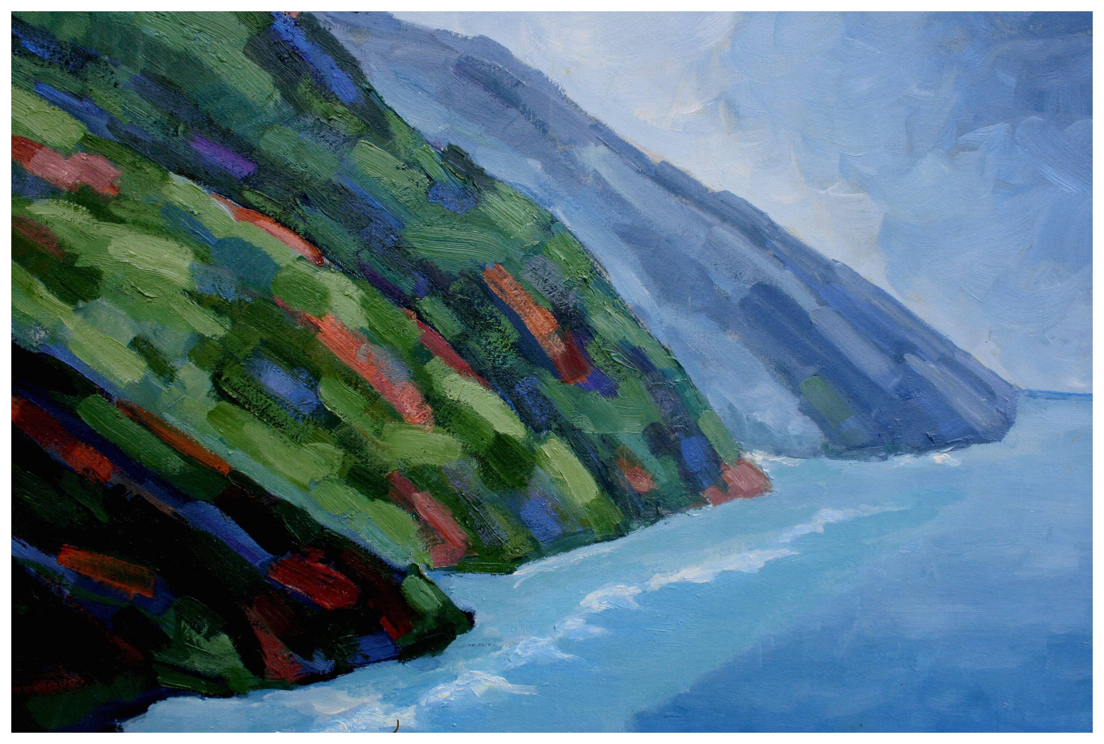 Fauvistische Landschaft der Big Sur Coast – Painting von Virginia Rogers