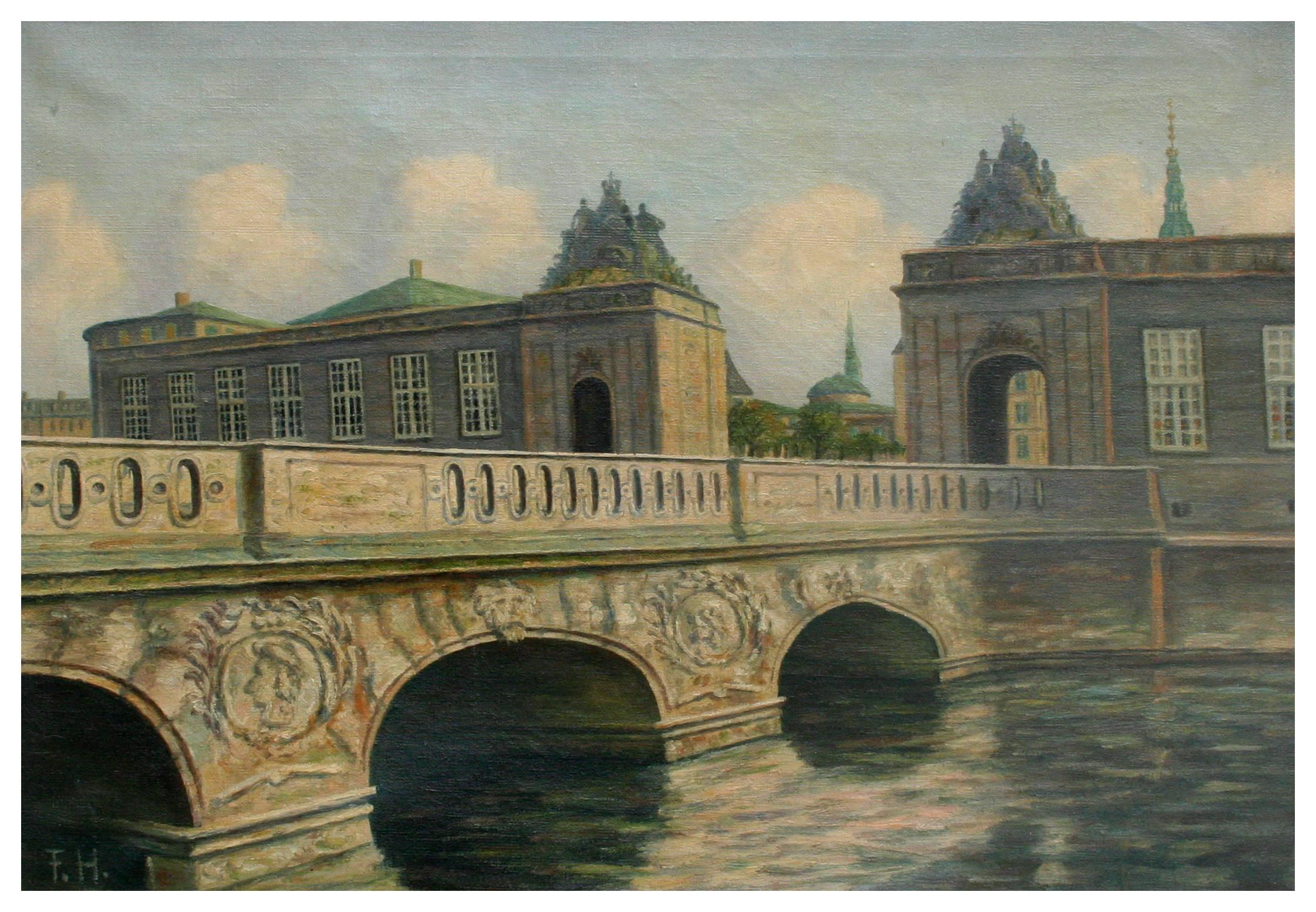 Marmorbroen Christiansborg Palace Landscape - Painting by Unknown