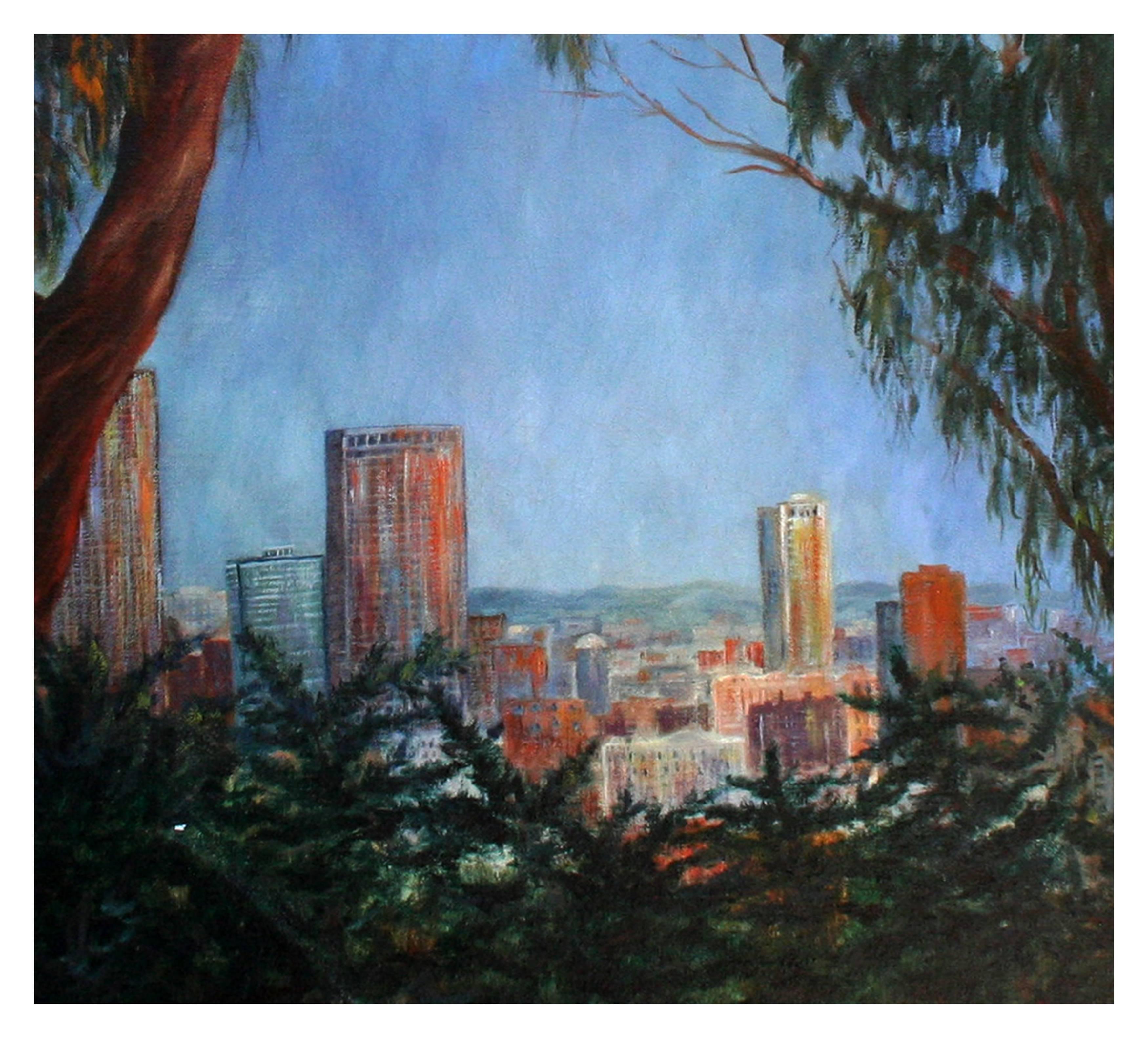 San Francisco From Buena Vista Park - Mid Century Landscape - Painting by Virginia Blight