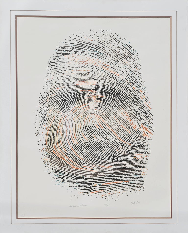 Joe Testa-Secca Abstract Print - Fingerprint Face Abstract 