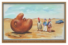 Critics d'art et touristes, aquarelle originale d'illustration pour The New Yorker