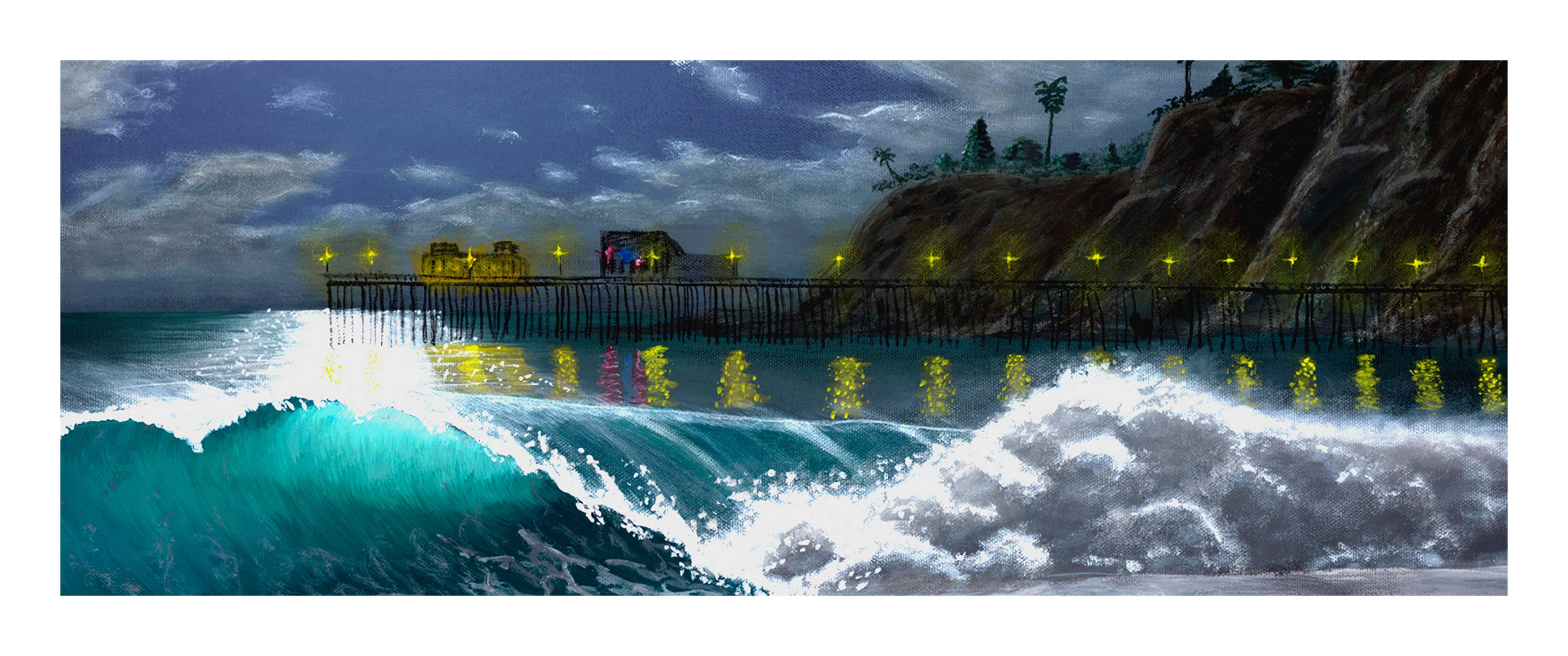 California Coast Nocturnal - Painting by Mark Fort