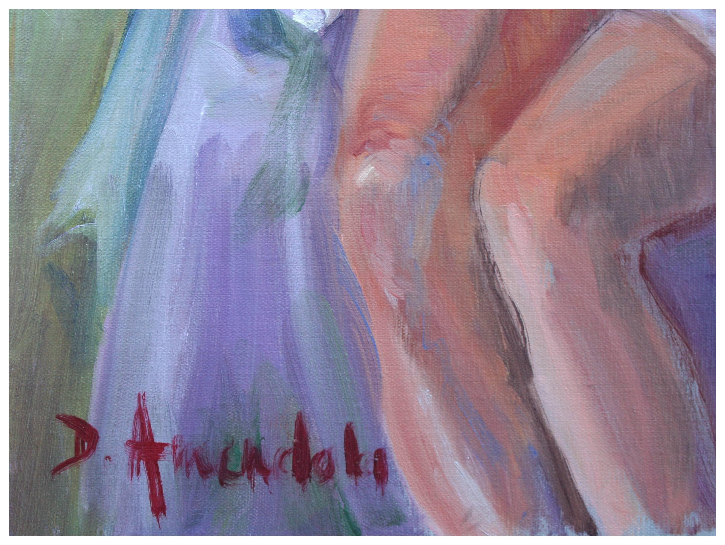 the purple woman painting