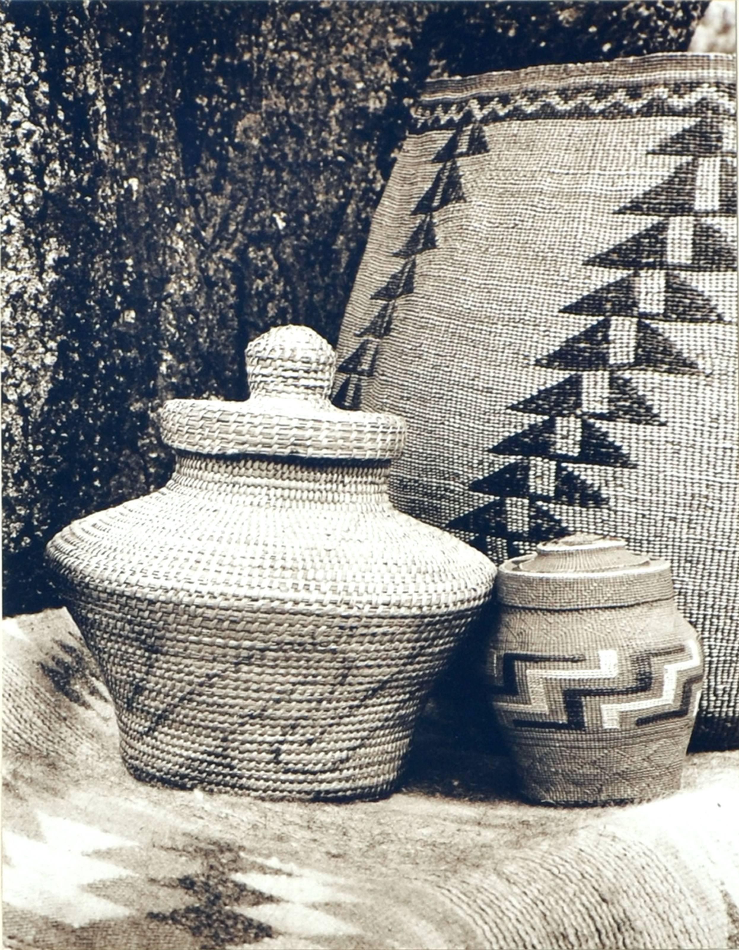 Indian Baskets - Set of 3 photographs - Realist Photograph by Nancy Maynard