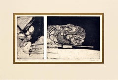 "The Shelter" - Mid Century Abstract Etching