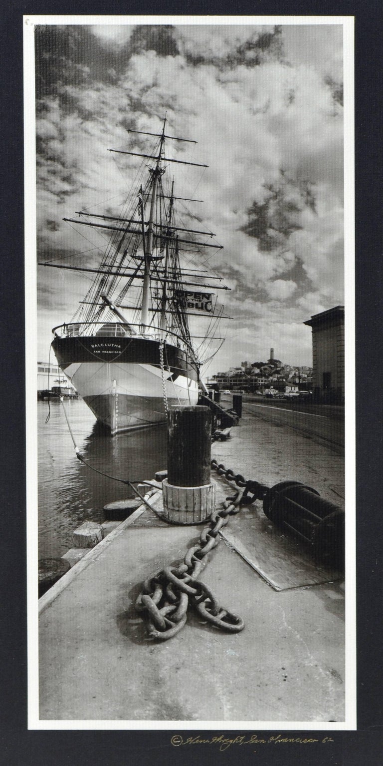 Gene Wright Landscape Photograph - Ship at the Dock - 1960's San Francisco Maritime Black & White Photograph 