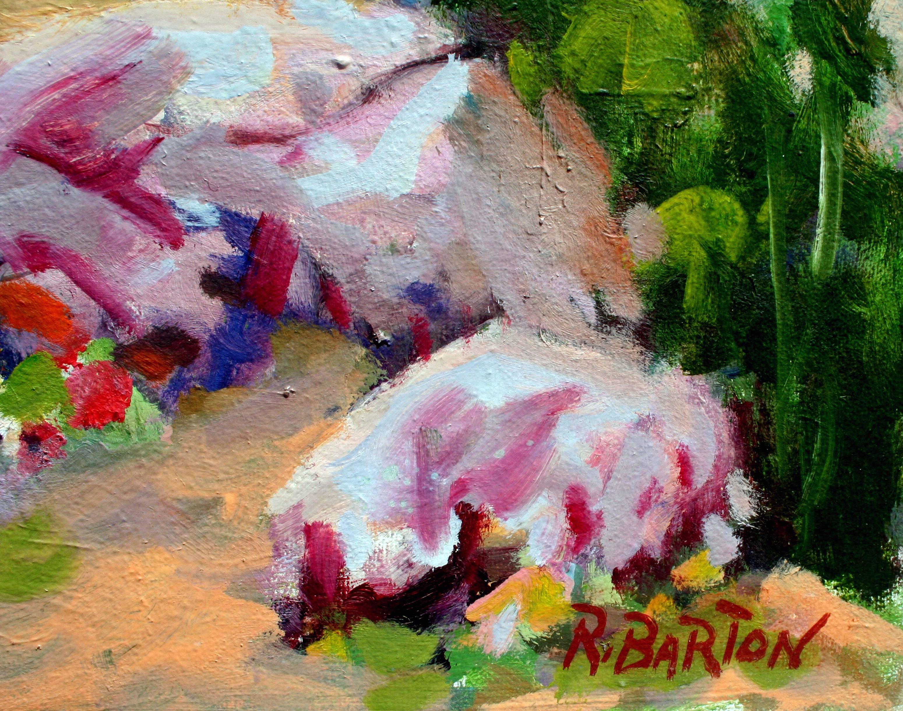 Paysage de jardinier de la vallée de Carmel - Impressionnisme américain Painting par Ray Barton
