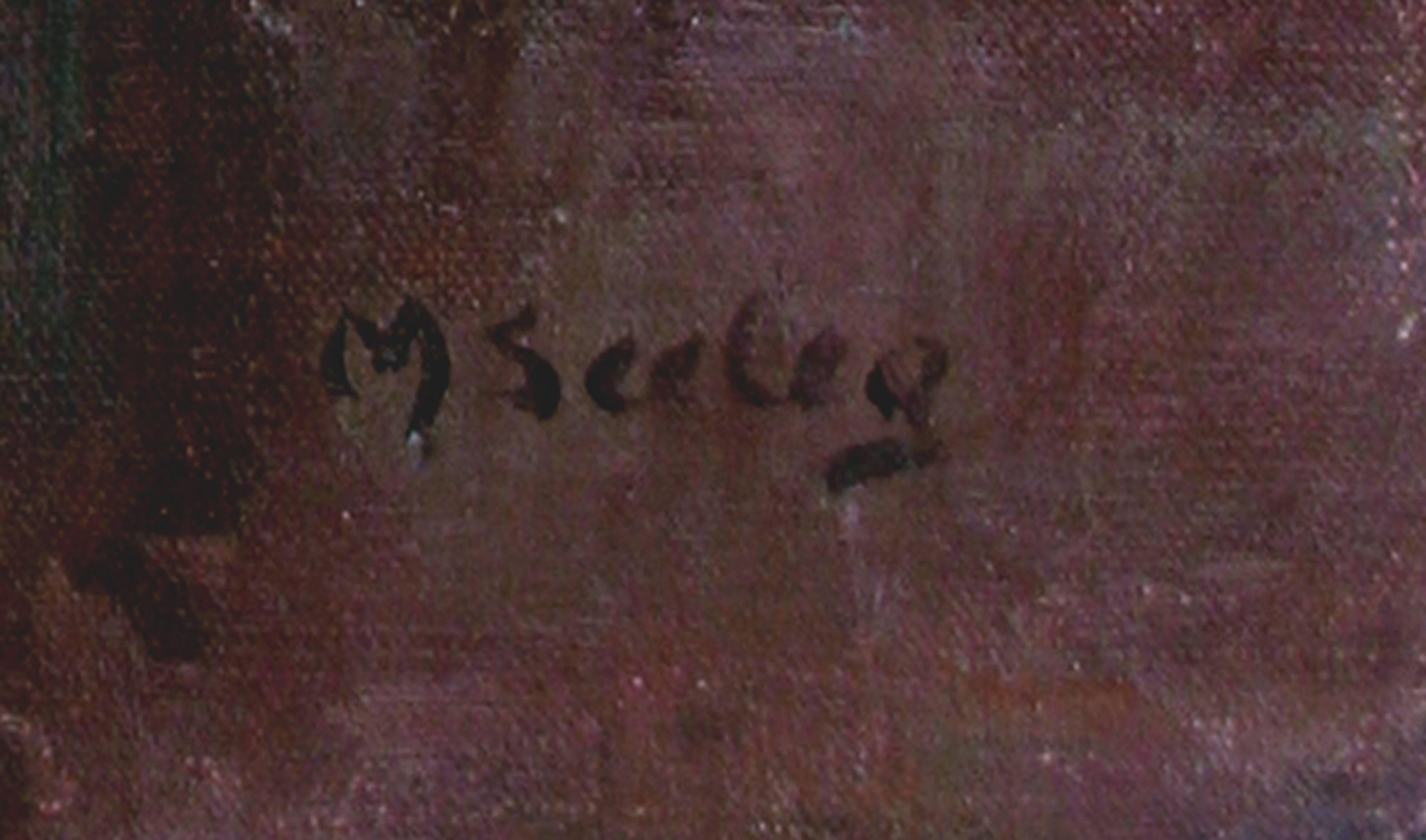 Still-Life di metà secolo con le calendule - Still-Life Painting Grigio di Mary Seeleg