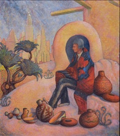 Once The Master – Figurative Landschaft aus der Mitte des Jahrhunderts