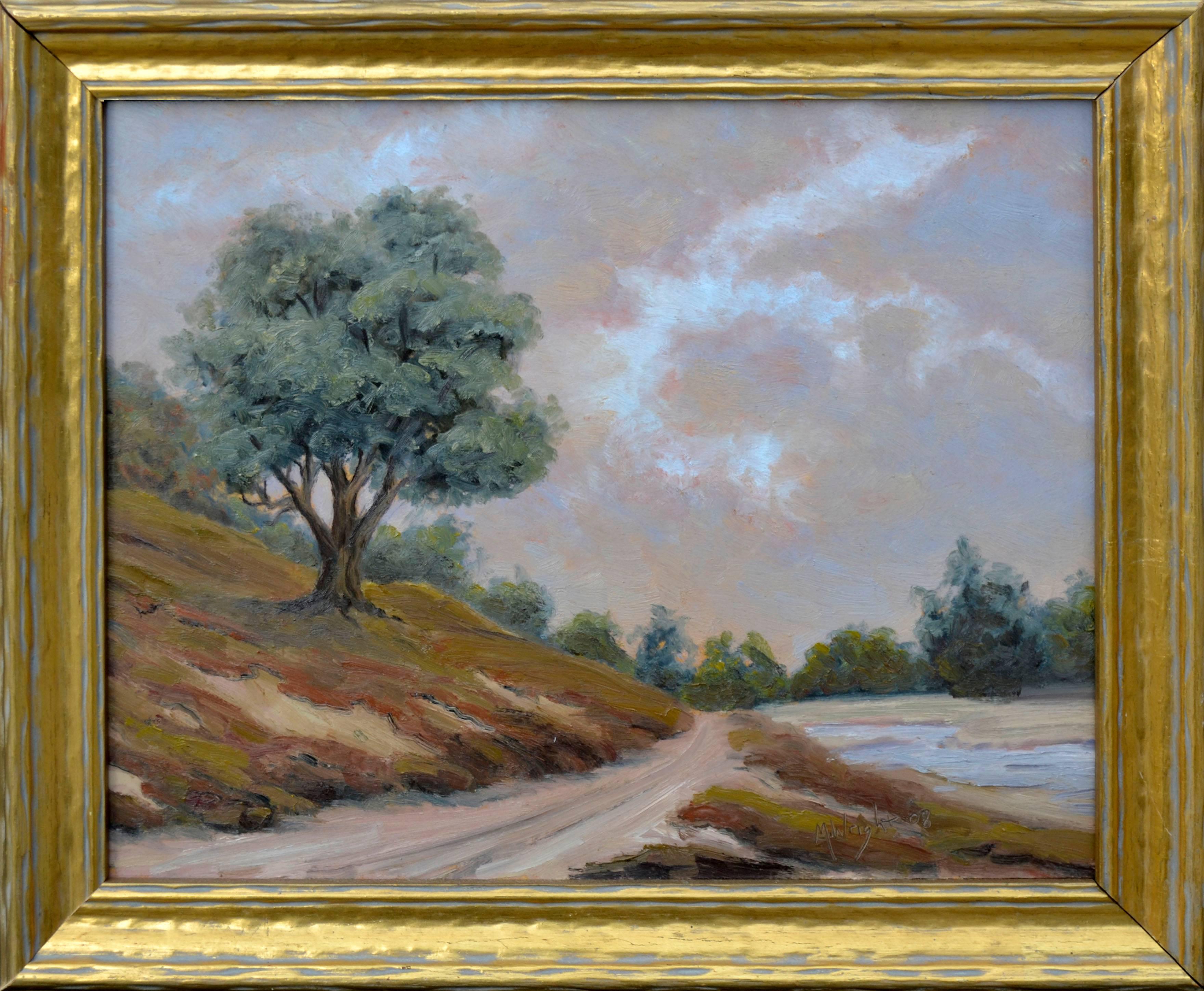 Mike Wright Landscape Painting - Old Slough Road - Elkhorn Slough Landscape 