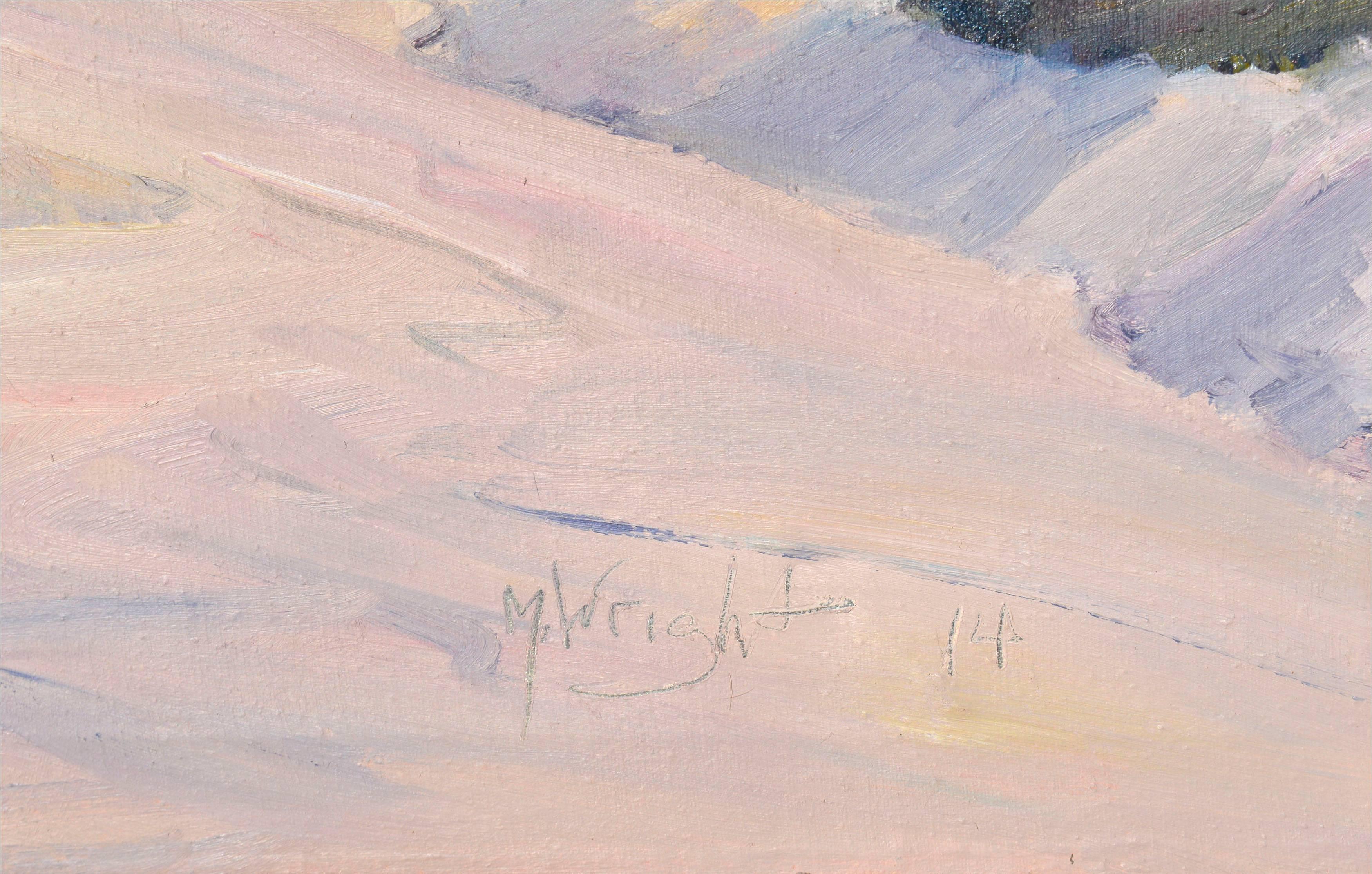 Desert Landscape - Gray Landscape Painting by Mike Wright
