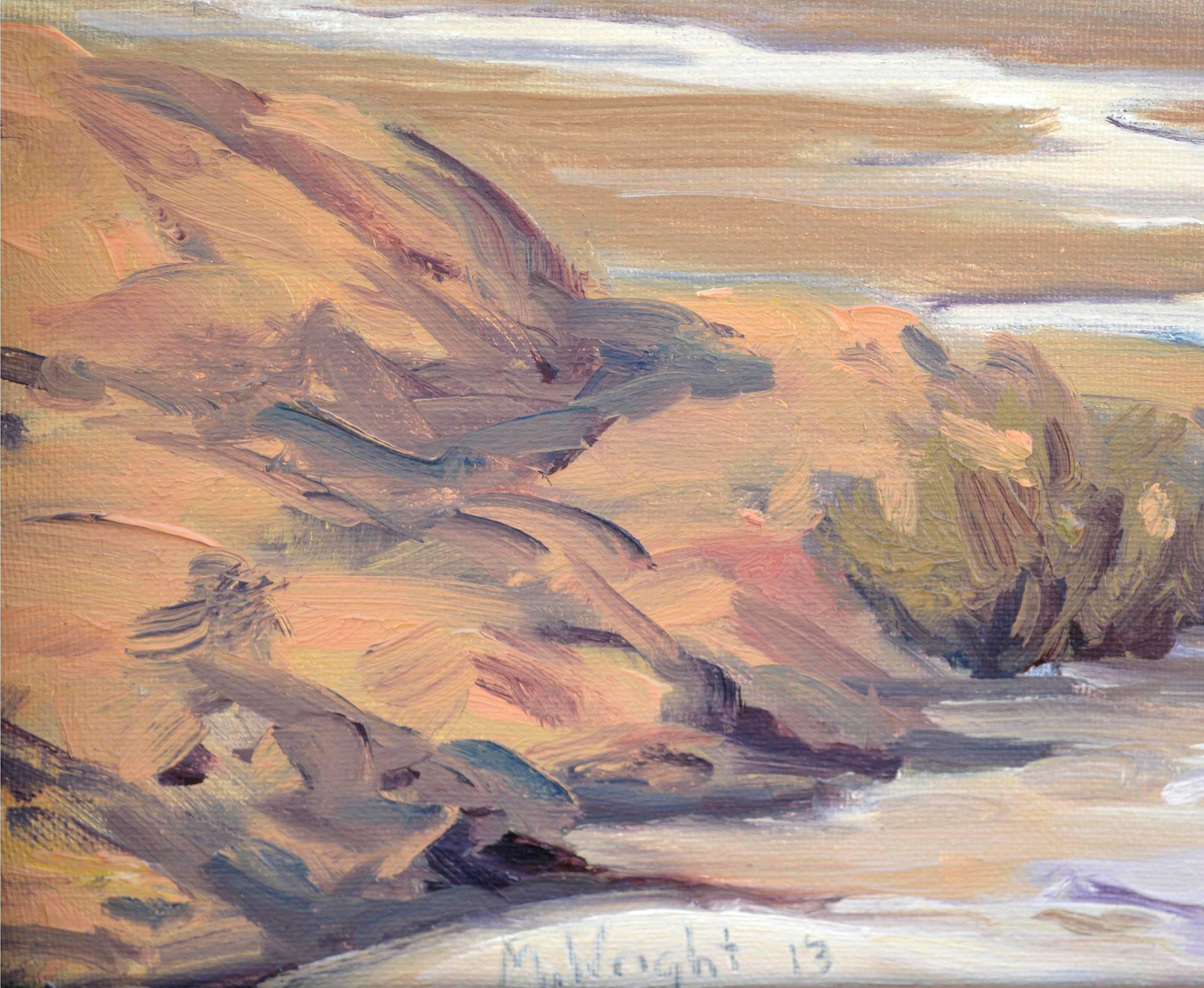 Paysage du désert de la vallée de la Panamint - Noir Landscape Painting par Mike Wright