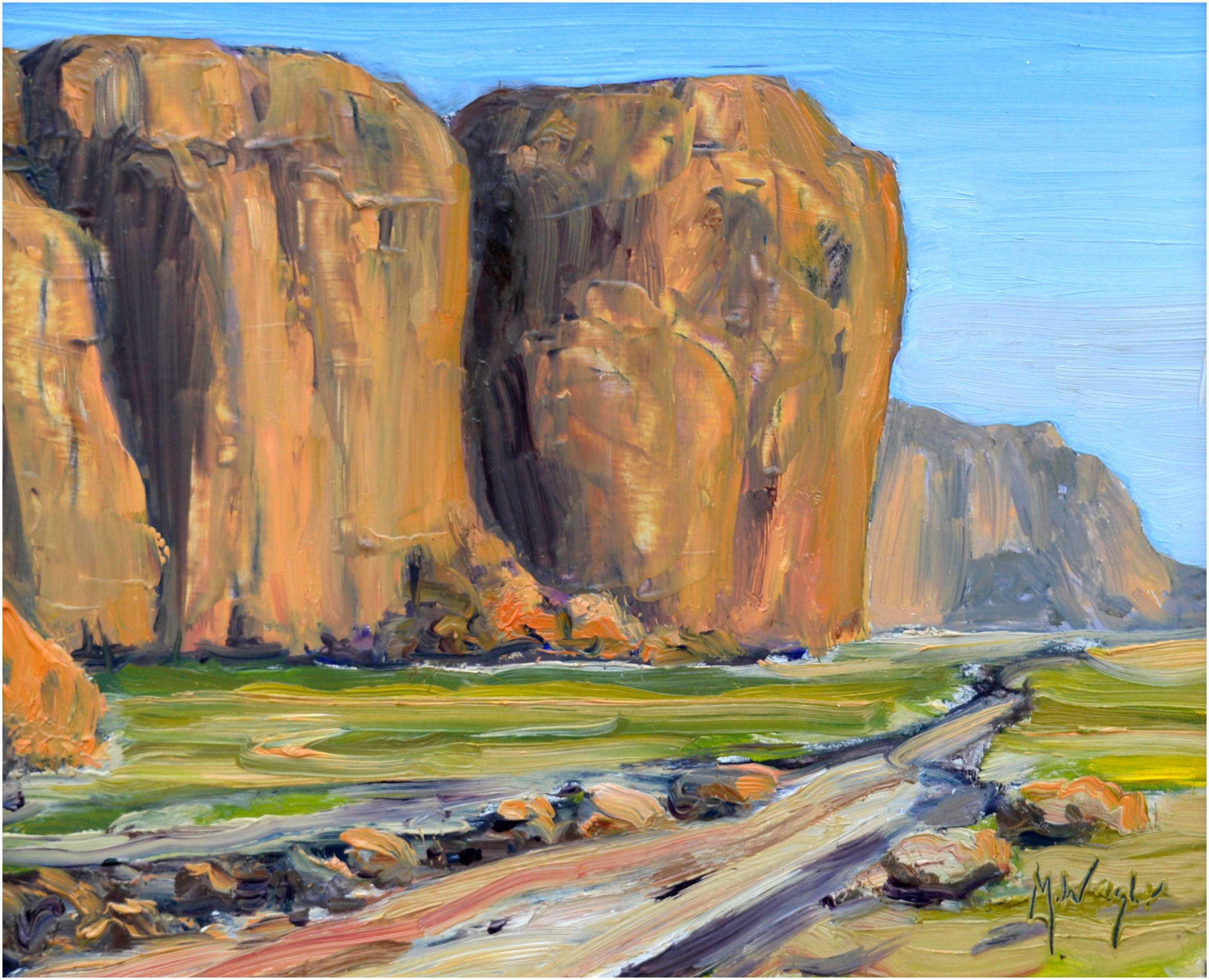 Monument Valley, Utah Desert Oil Paint Landscape  - Painting by Mike Wright