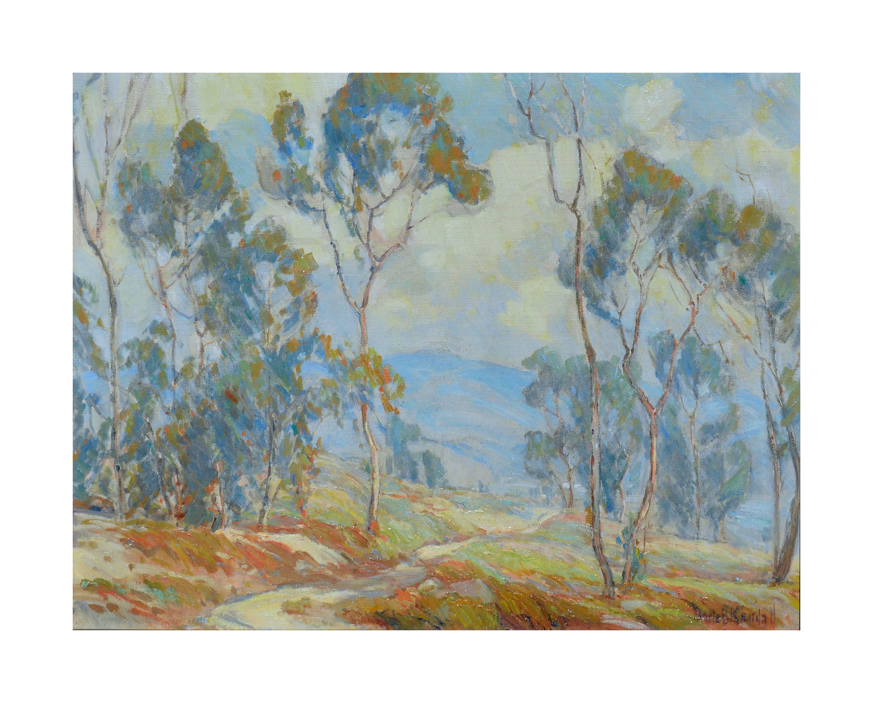 Eucalyptus and Poppies Landscape - Painting by Marie Boening Kendall