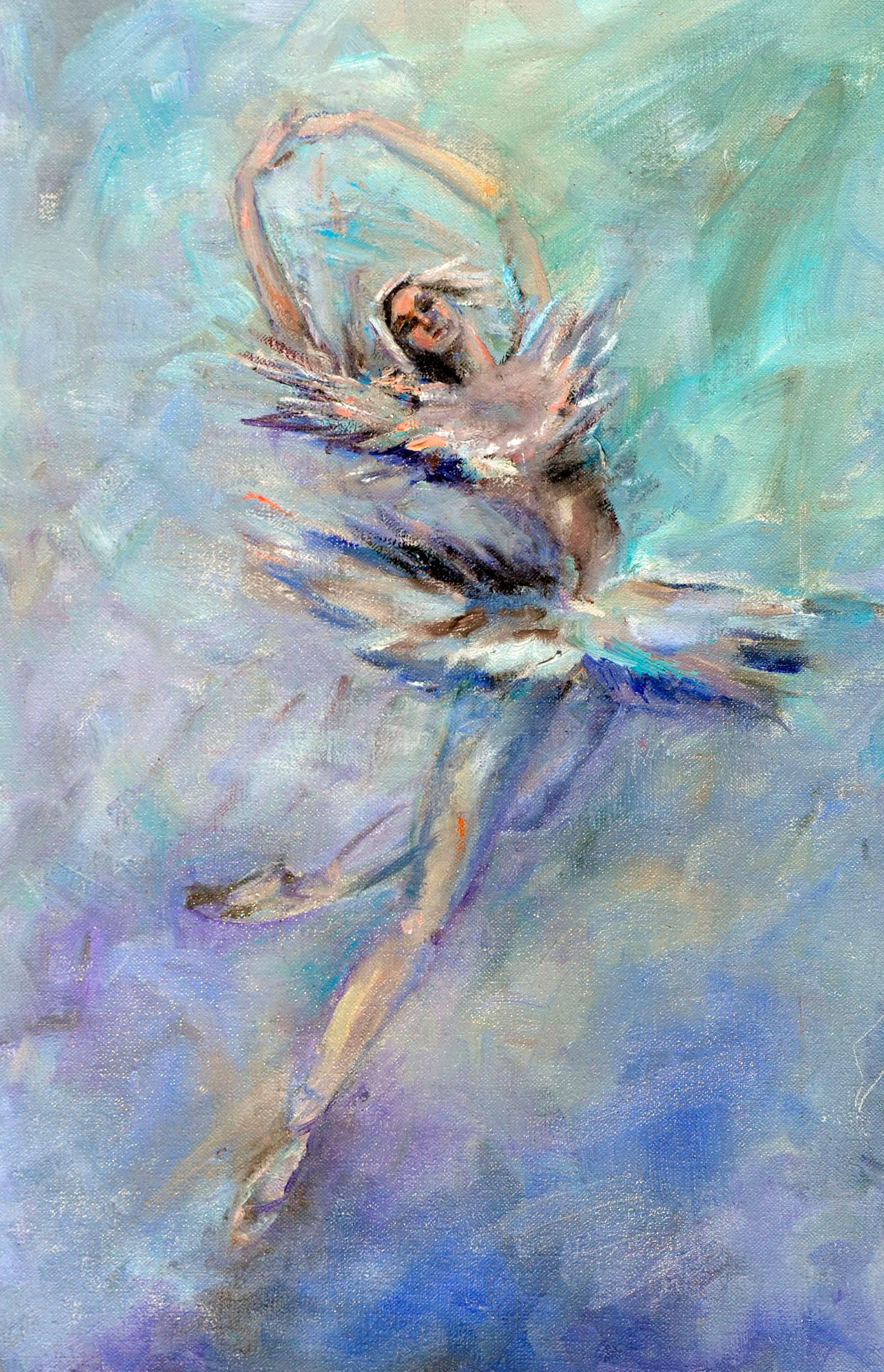 The Ballerina by and as Irina Belotelkin - Painting by Irina Belotelkin Roublon