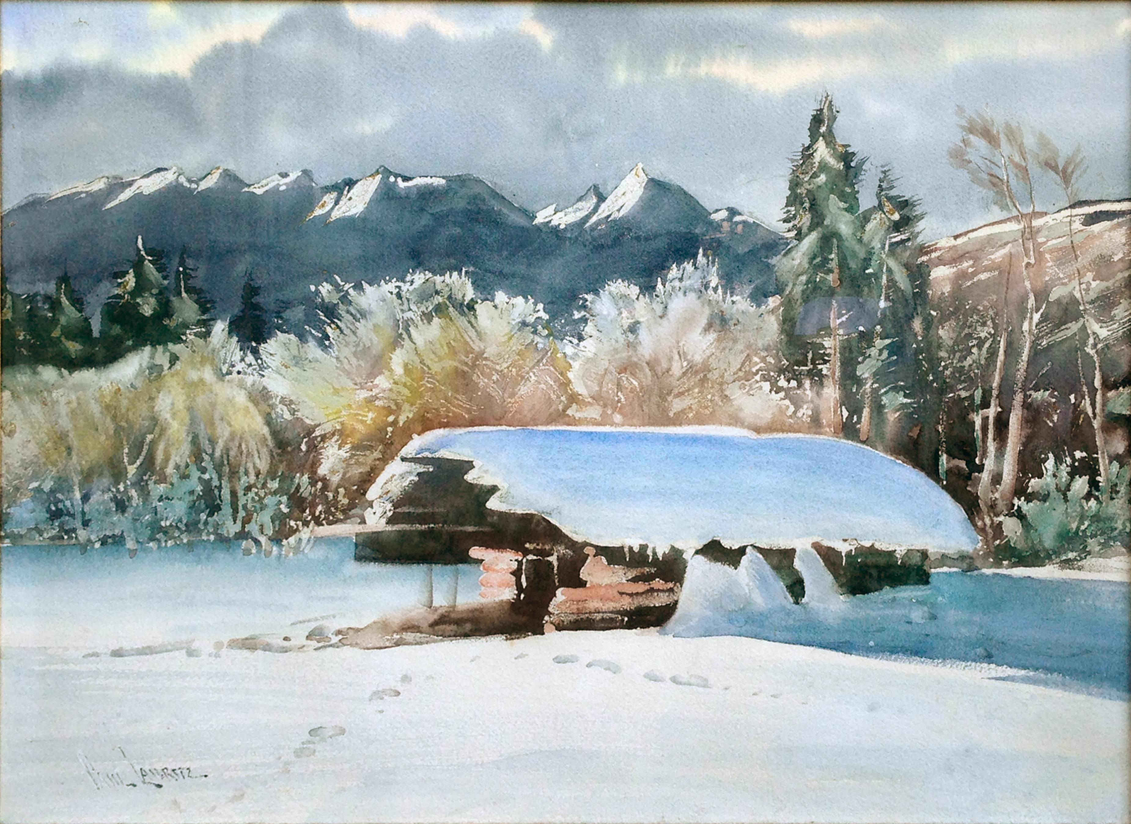 Early 20th Century Yosemite Tuolumne Meadows Winter Landscape  - Painting by Paul Lauritz