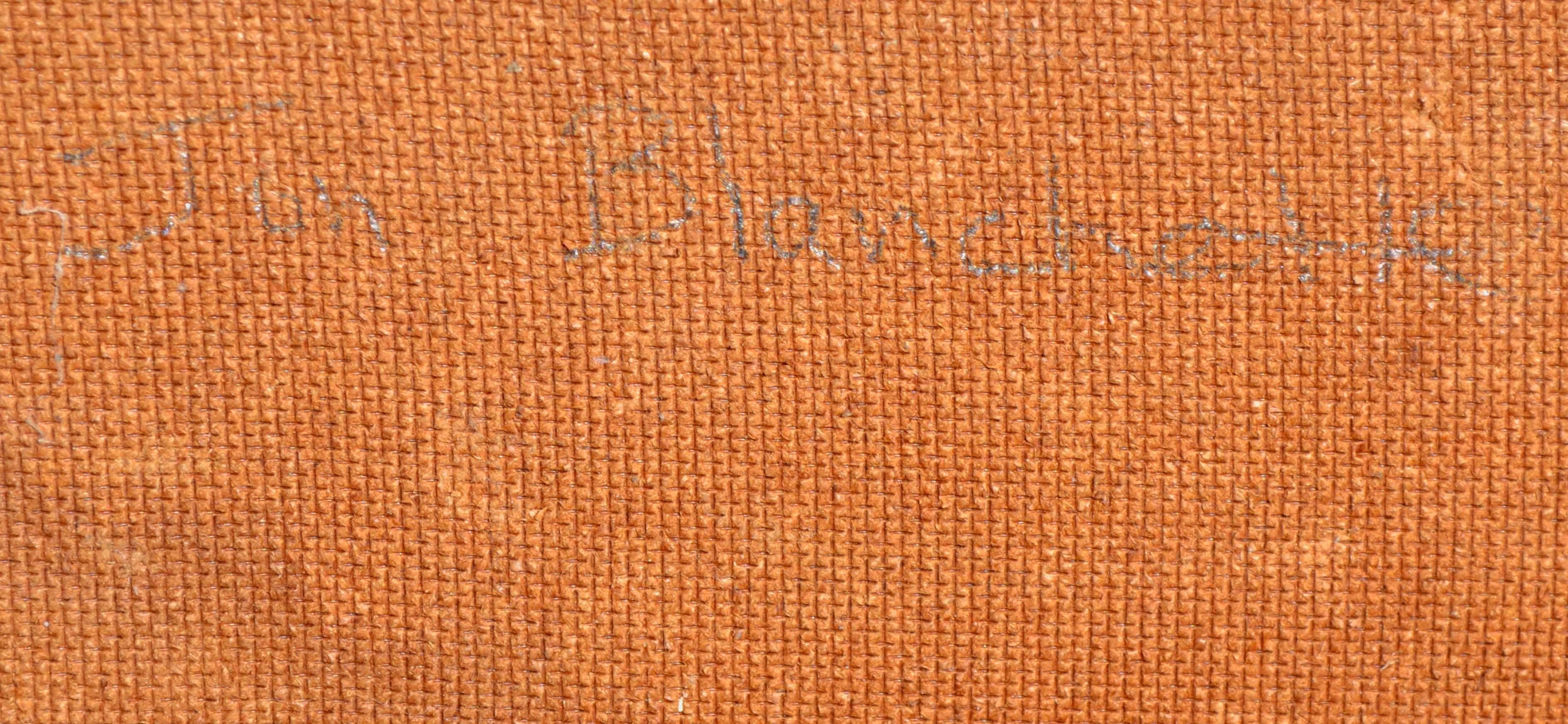 Figura femenina desnuda de mediados de siglo, playa de Sea Cliff - Nude Painting Marrón de Jon Blanchette