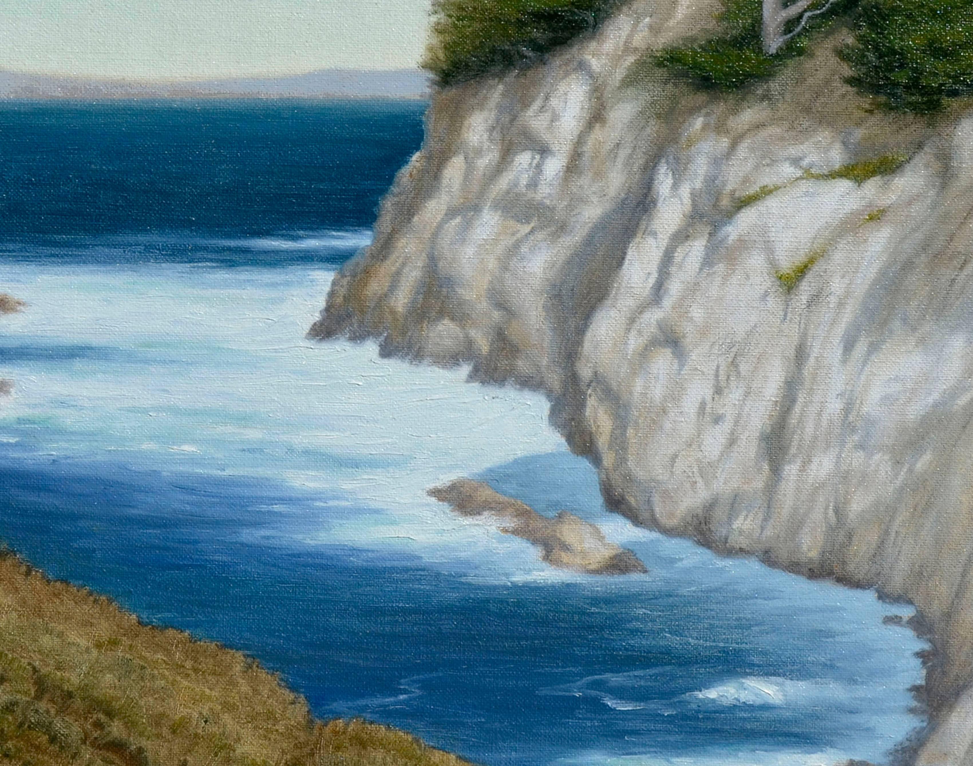 Ensenada de Point Lobos Paisaje del Carmelo - Landscape Painting Marrón de Max Flandorfer