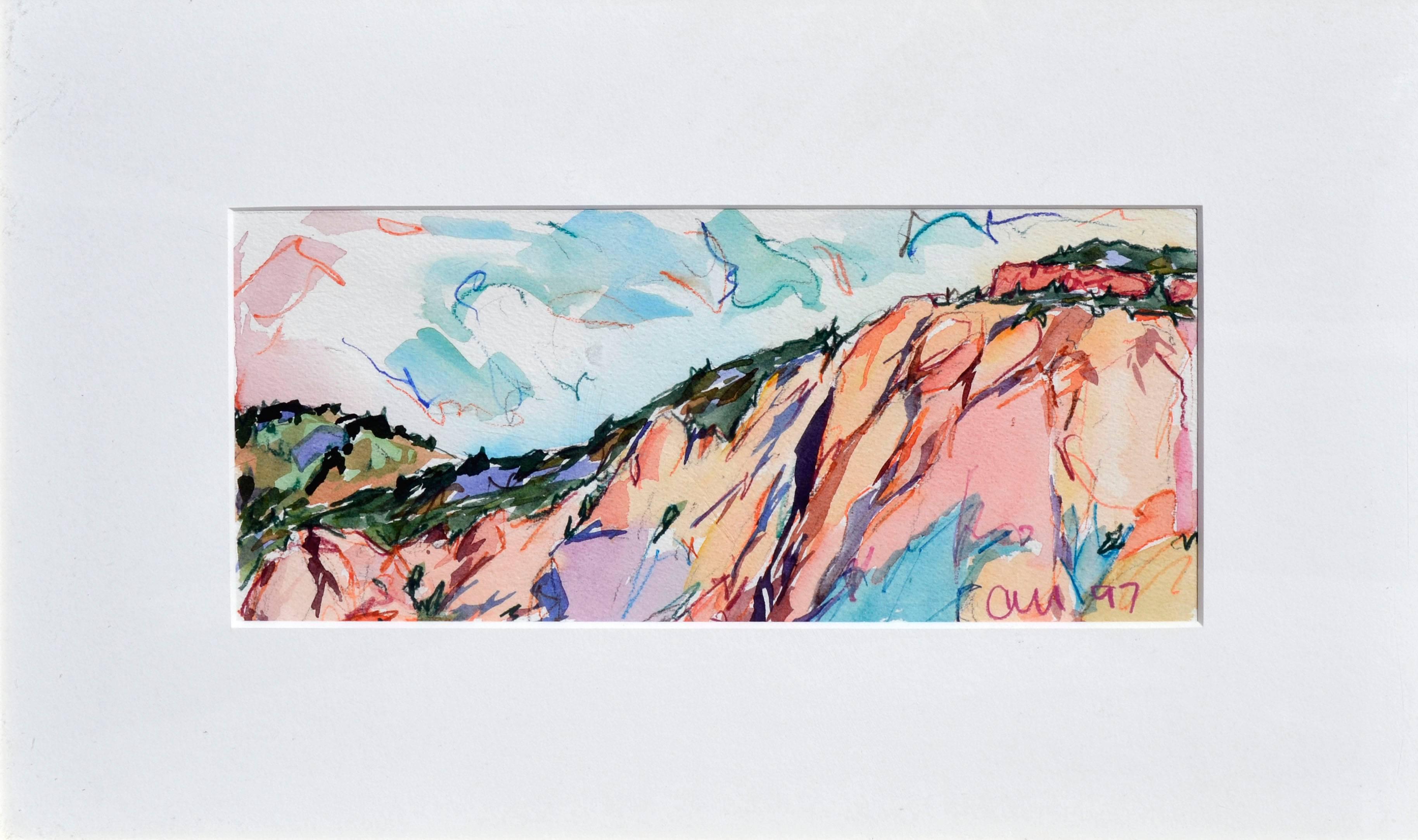 Firepit Knoll, Zion National Park Landscape - Painting by Craig Ivan Mathews