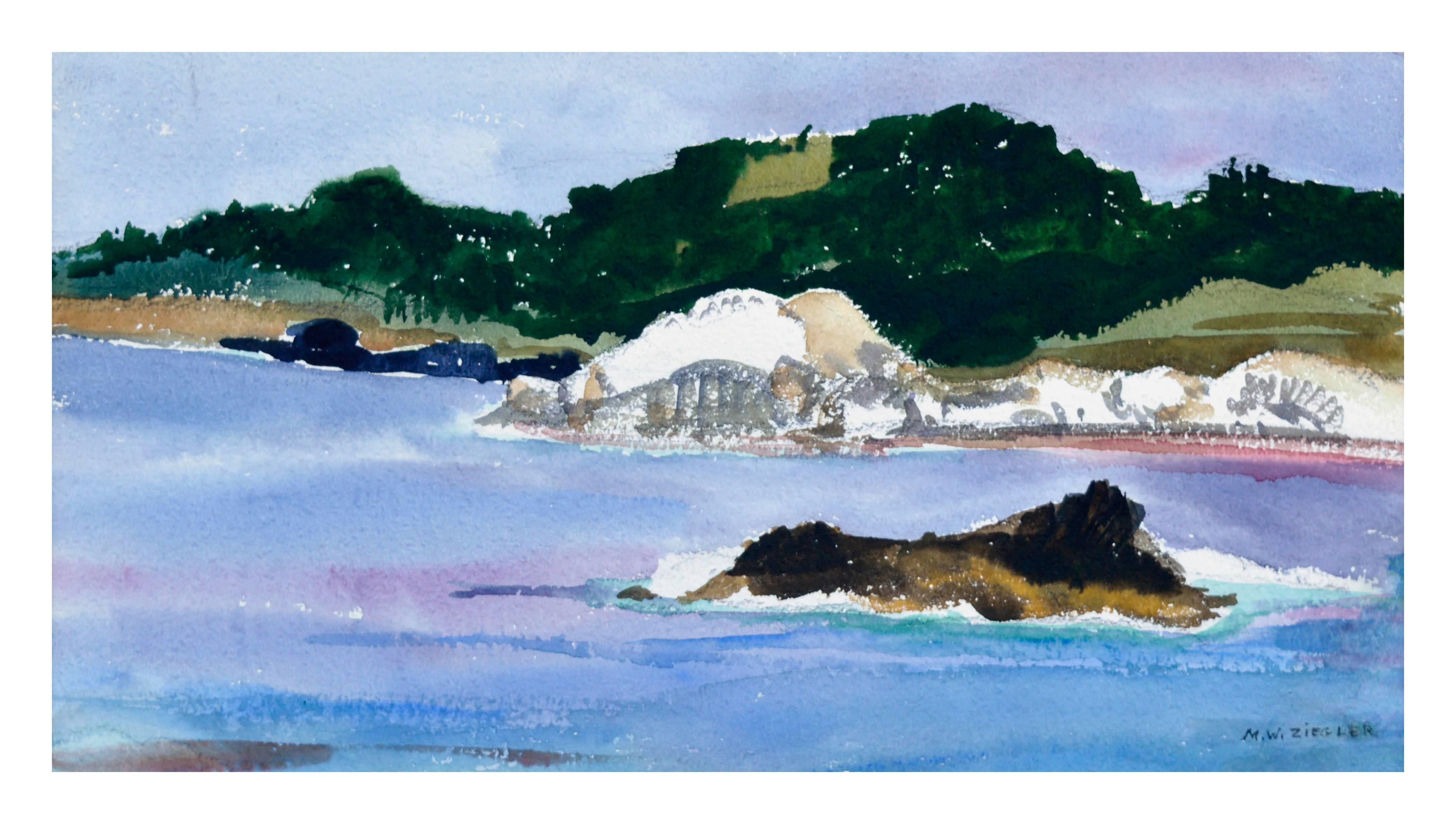 Near Point Lobos - Mid Century Carmel Seascape  - Art by Margaret Wherry Ziegler
