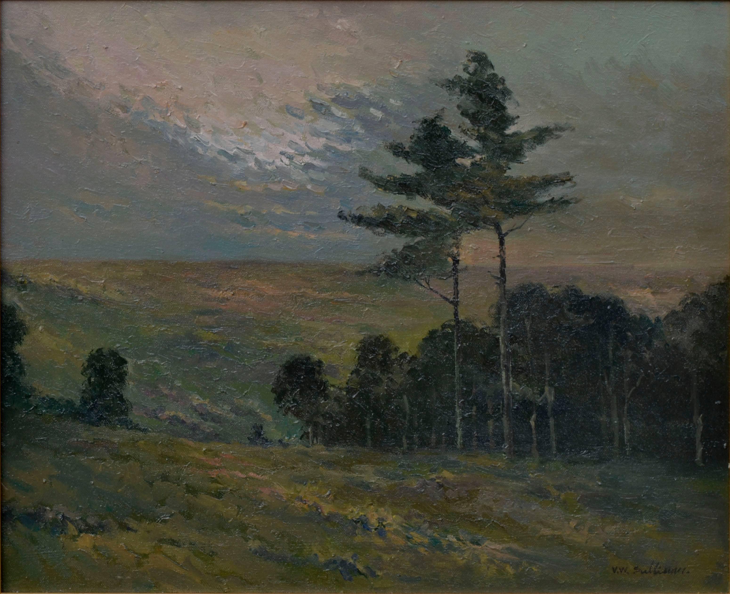 Sunset Over the Valley - Painting by V.W. Sullivan