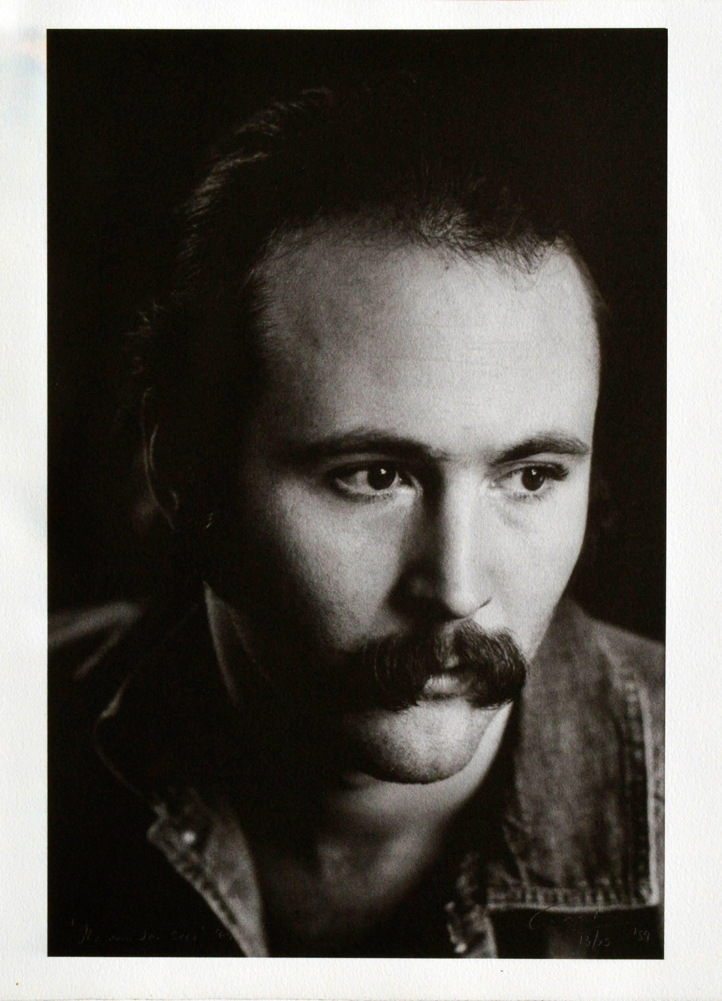 Graham Nash Black and White Photograph - David Crosby Portrait, 13/25