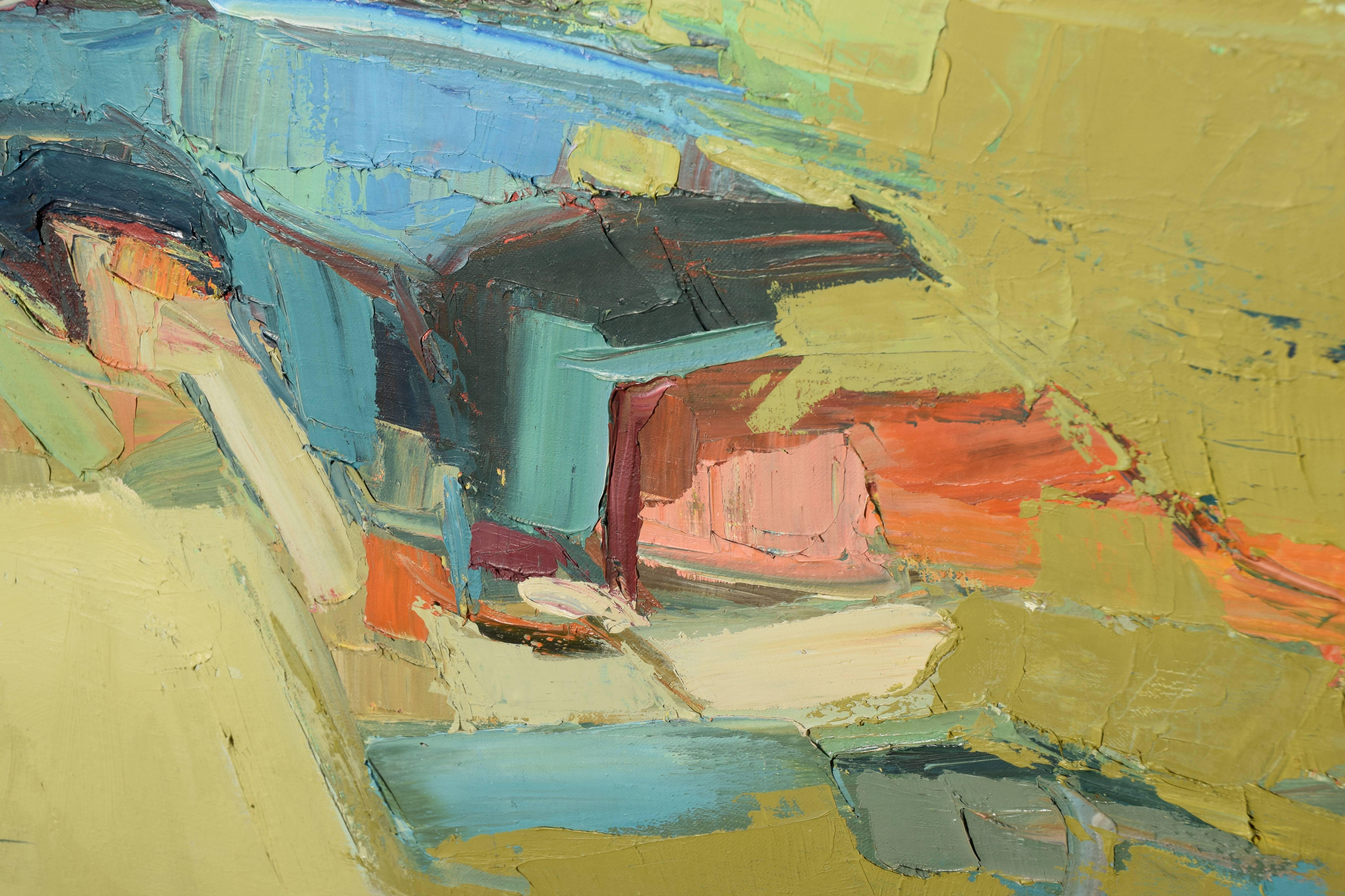 Below Big Sur 1967 - Brown Abstract Painting by John LaPierre