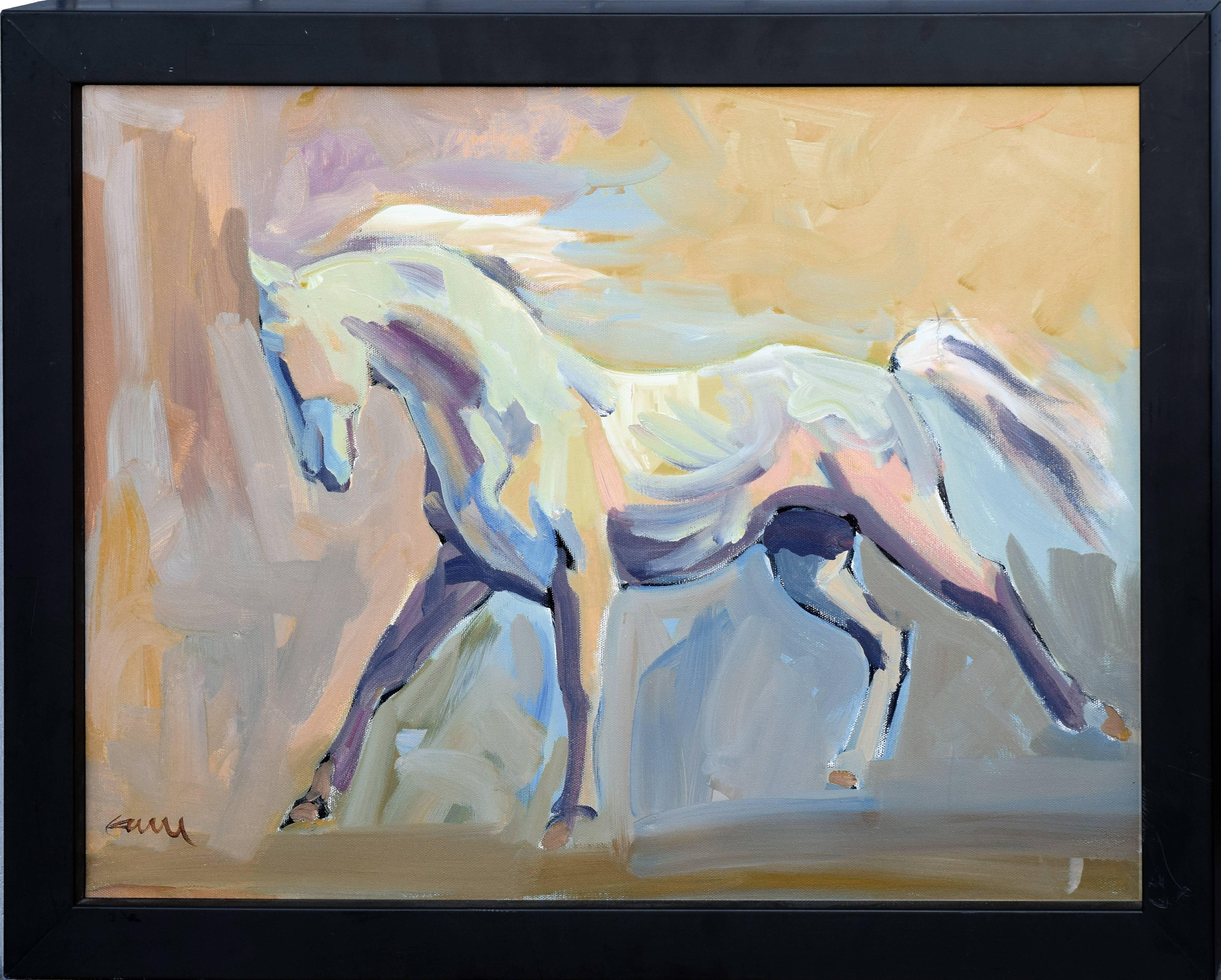 John Garre Figurative Painting - Wild Stallion