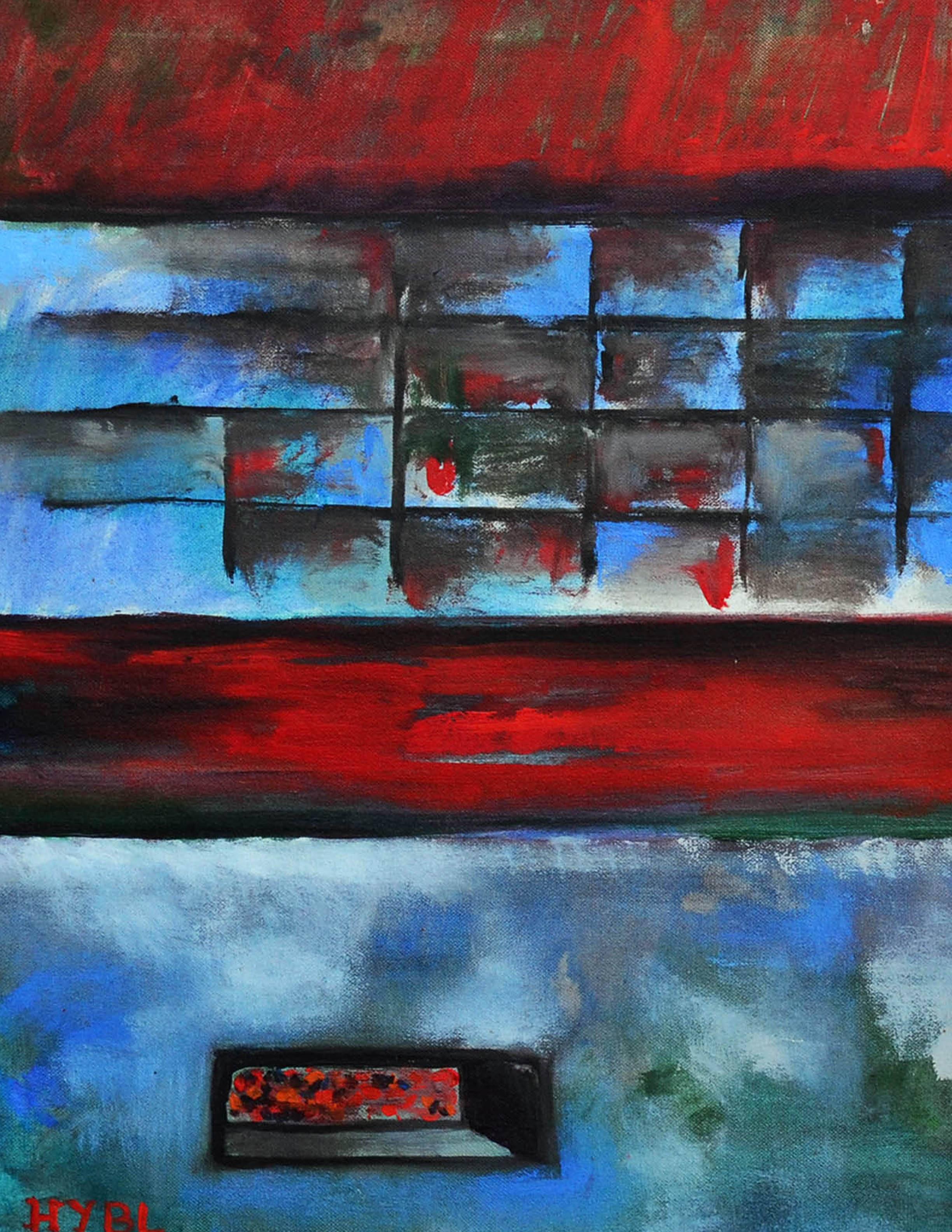 Red and Blue Modern Abstract  - Abstract Expressionist Painting by Heidi Hybl