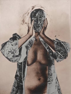 Nude with Mask in Kimono