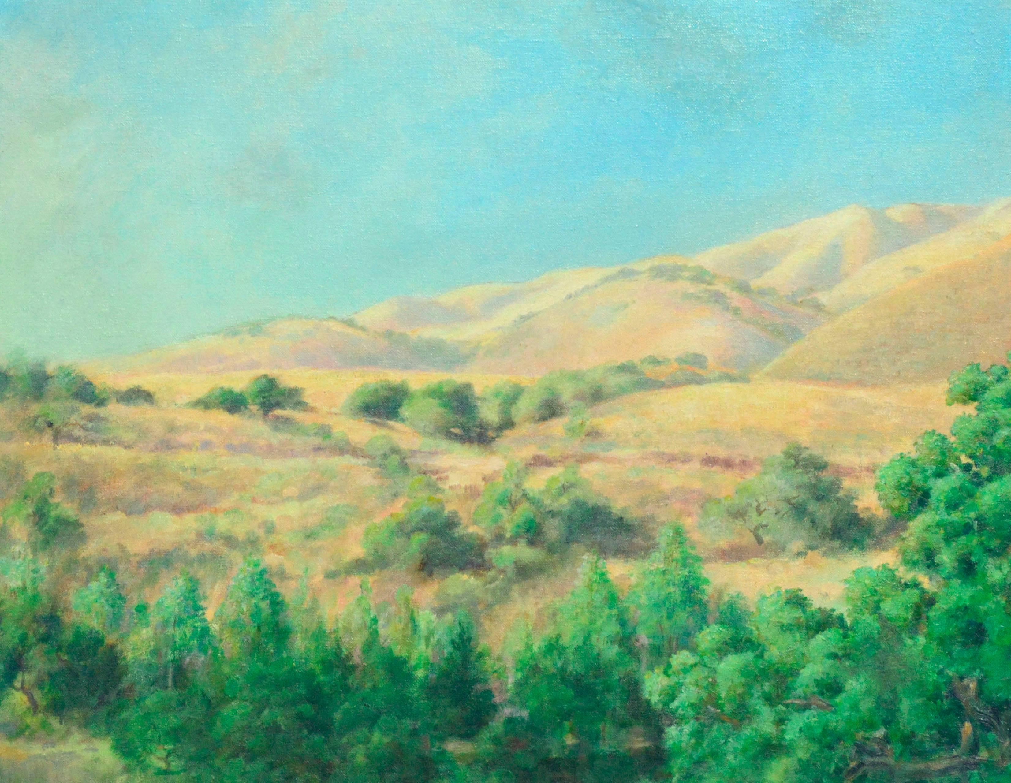 Midcentury California Foothills Landscape - Painting by Walter Kenrick Fisher