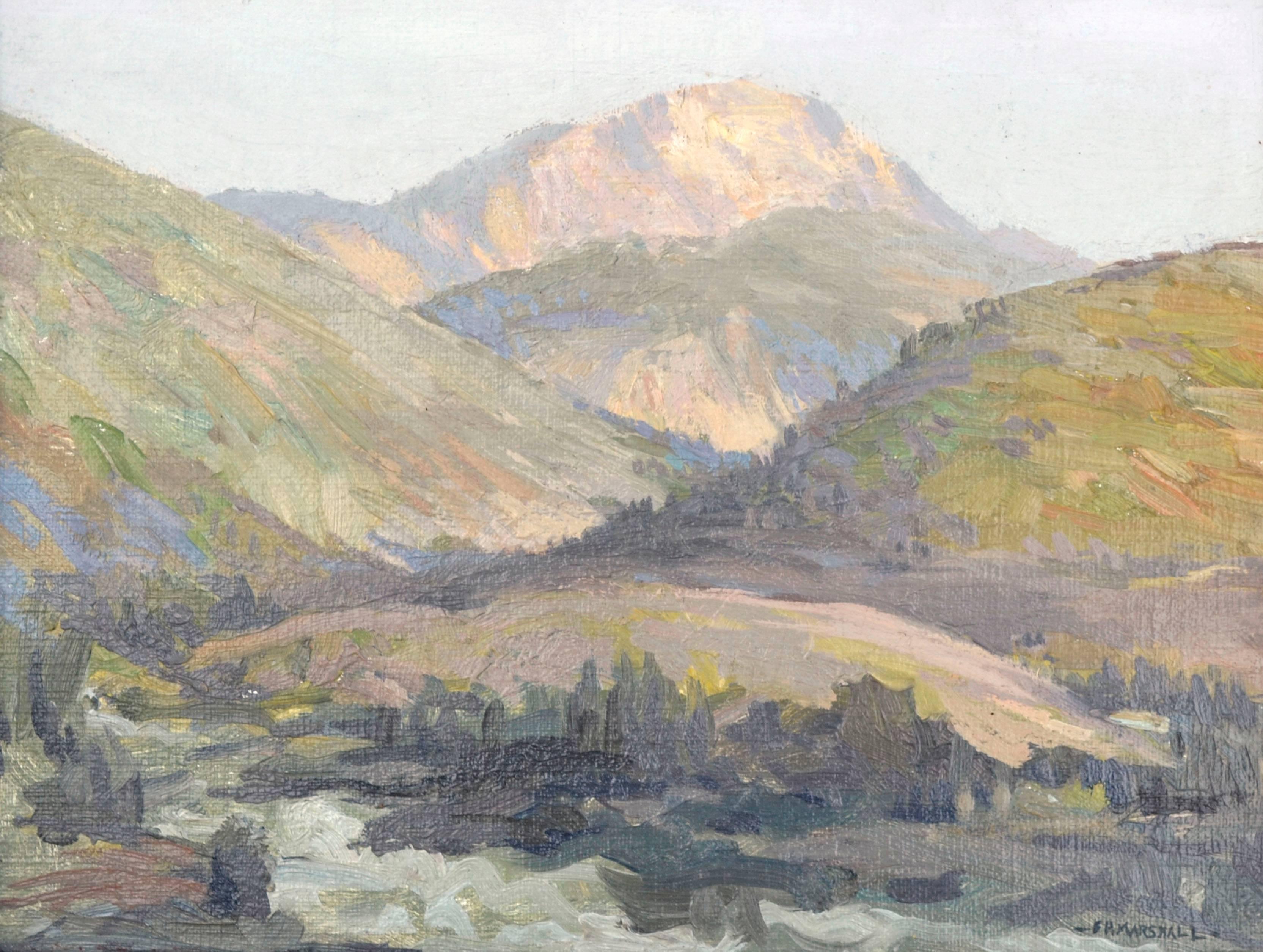 Early 20th Century Spring in the Valley Landscape - Painting by Frank Howard Marshall