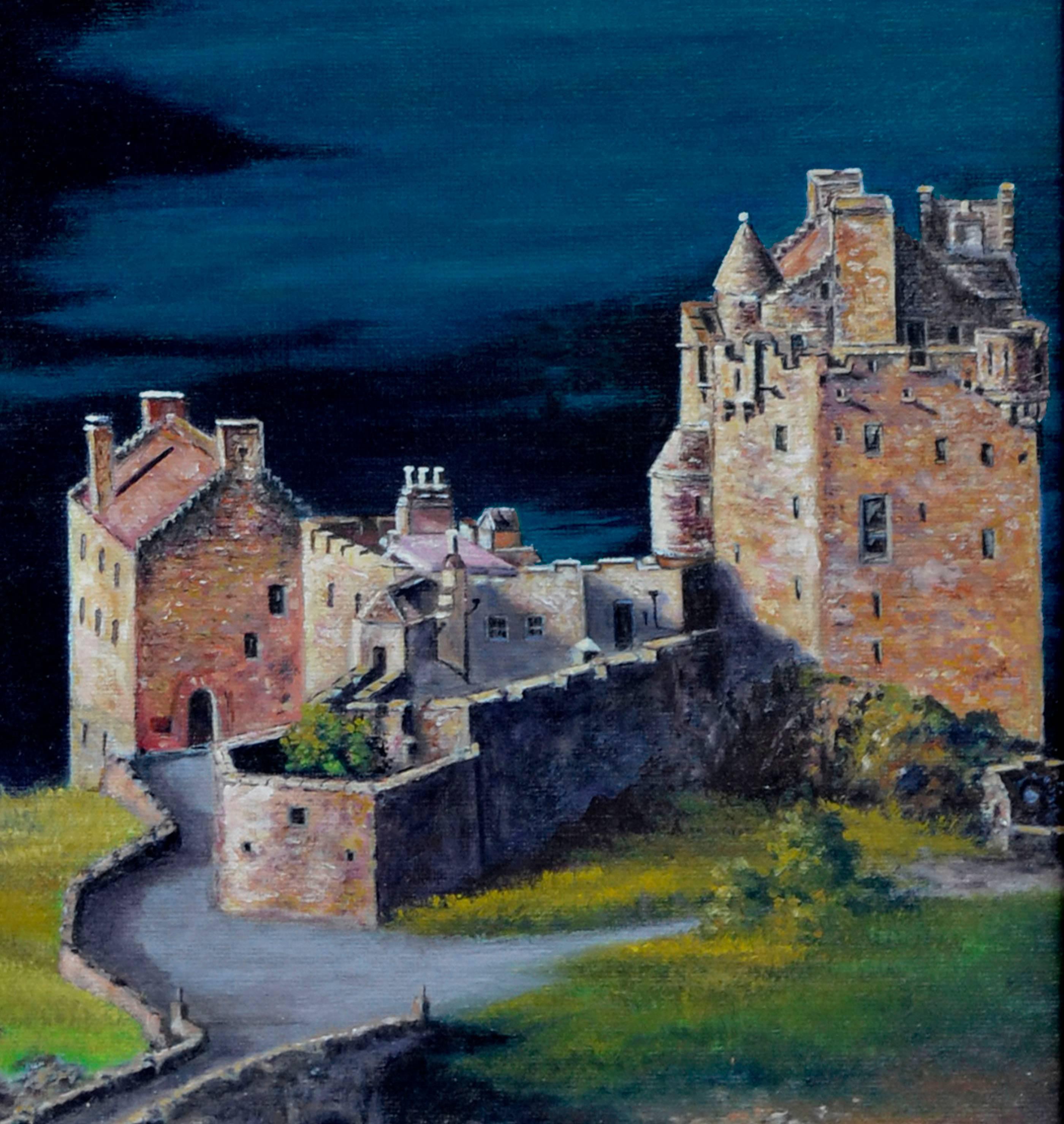 Eilean Doran Castle - Atemberaubende Landschaft  (Post-Impressionismus), Painting, von David Dalgety