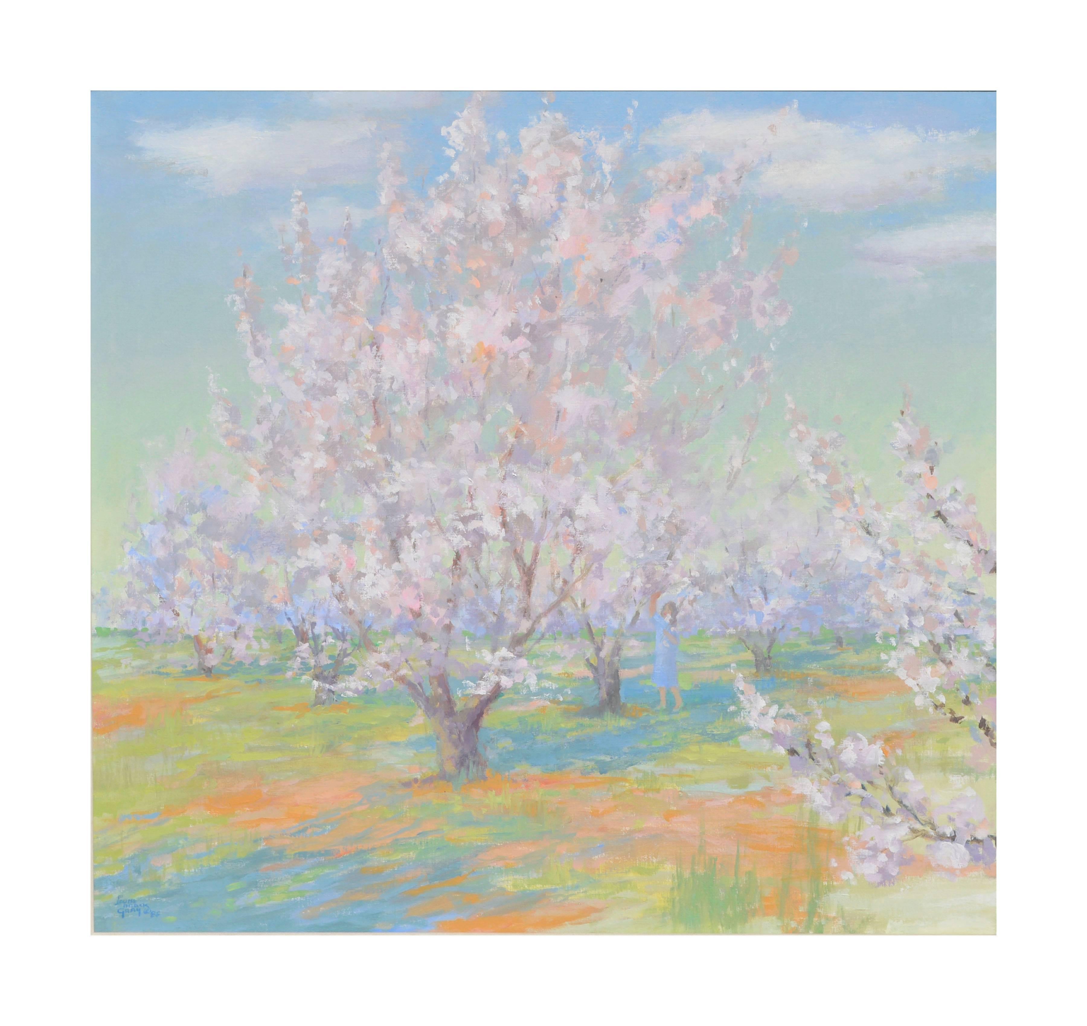 Gathering Blossoms - Painting by Louise Noack Gray