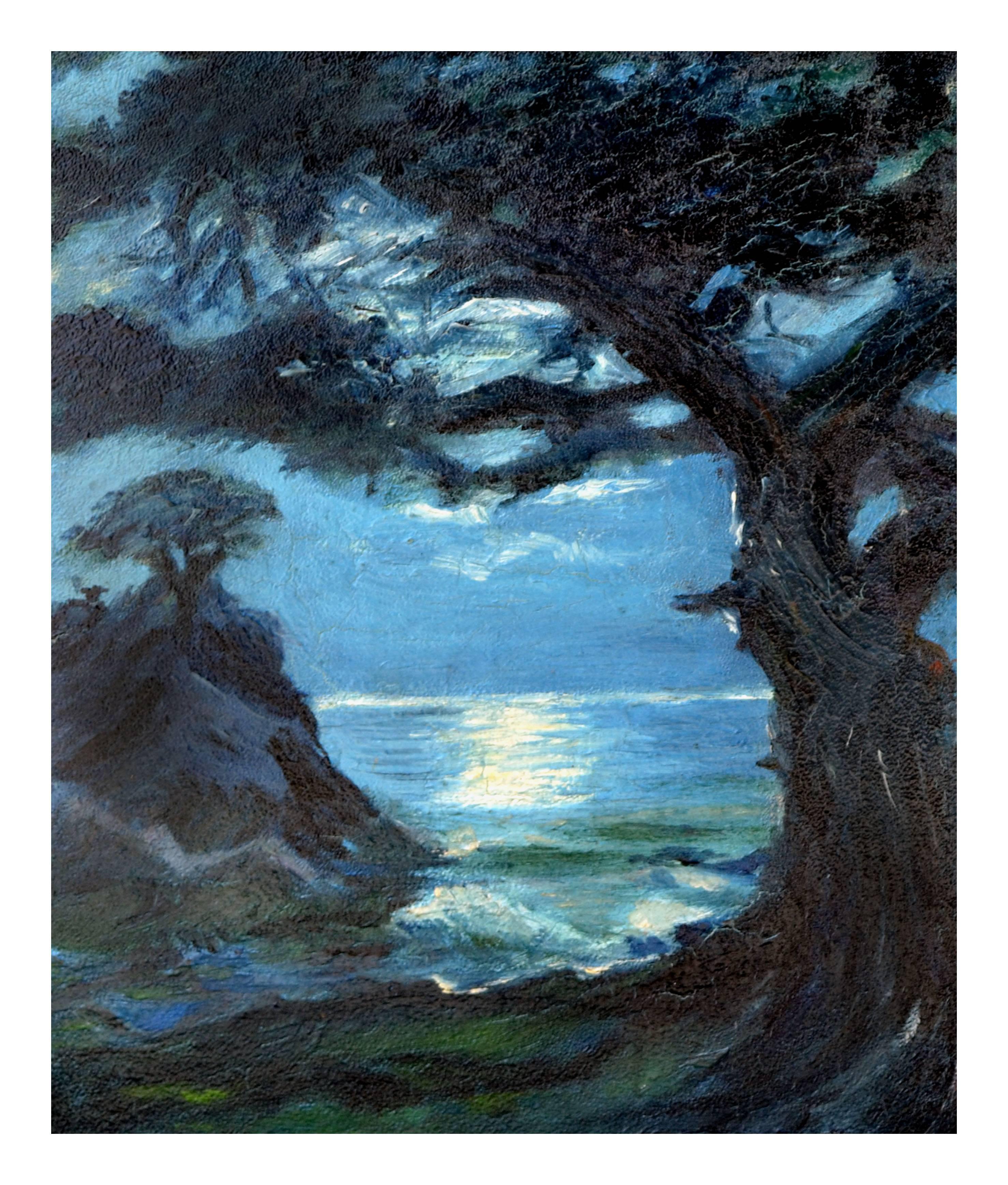 Pacific Grove Nocturnal - Painting by Jean Allen Center