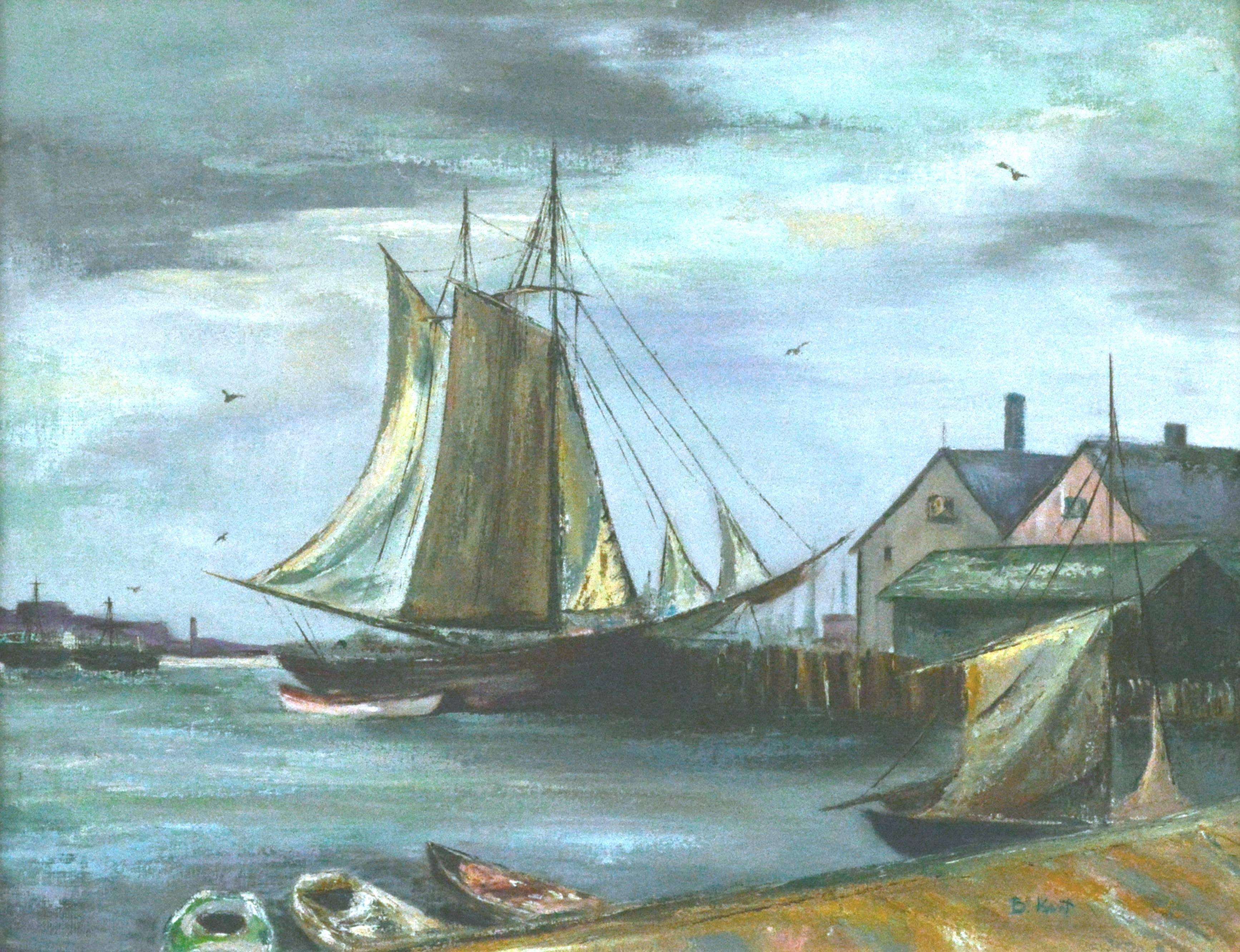 Full Sail - San Francisco Harbor Maritime Seascape  - Painting by Elizabeth Gregory Kent