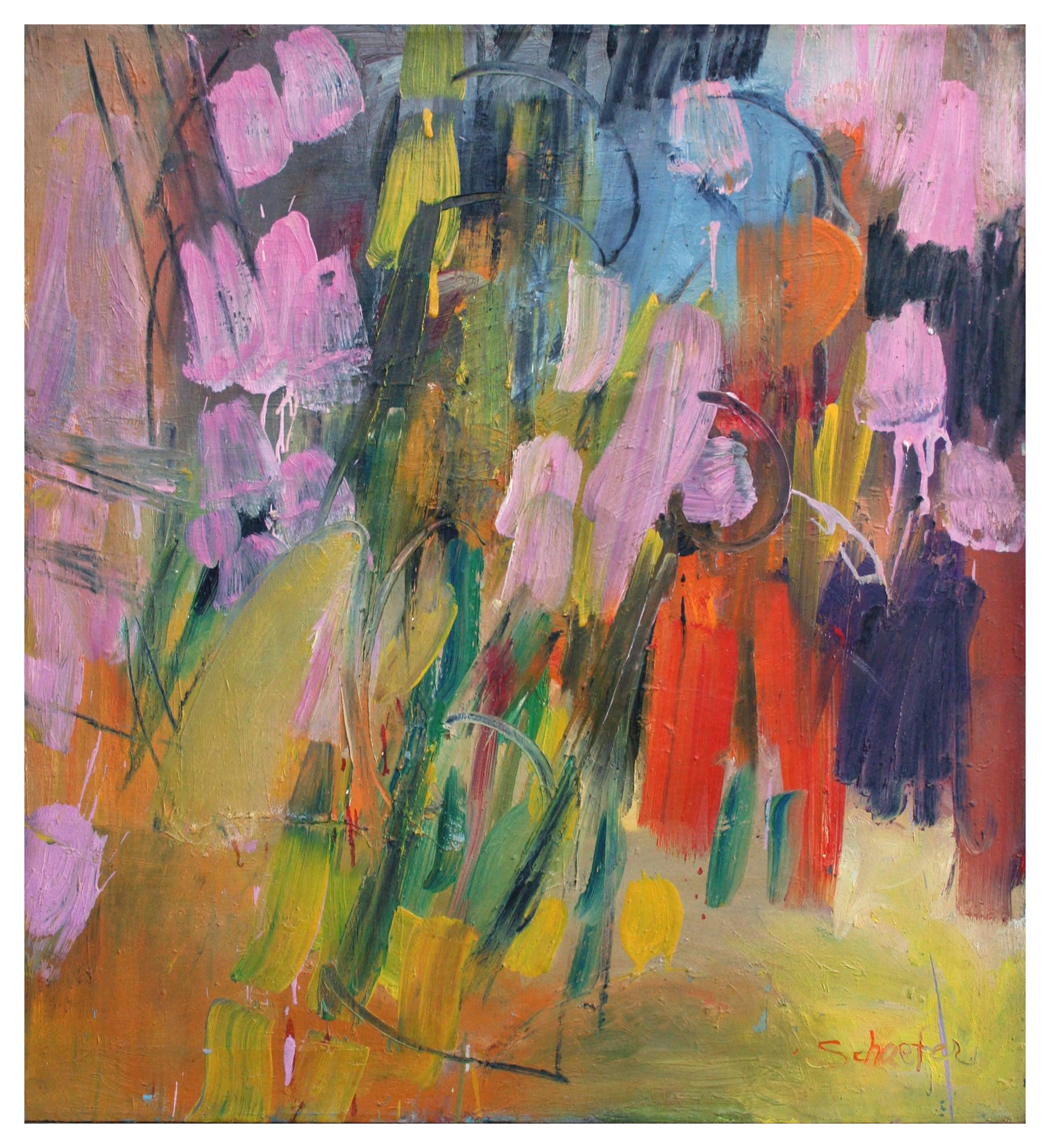 Composition with Pink and Orange, Cranbrook - Painting by Marilyn L. Schaefer