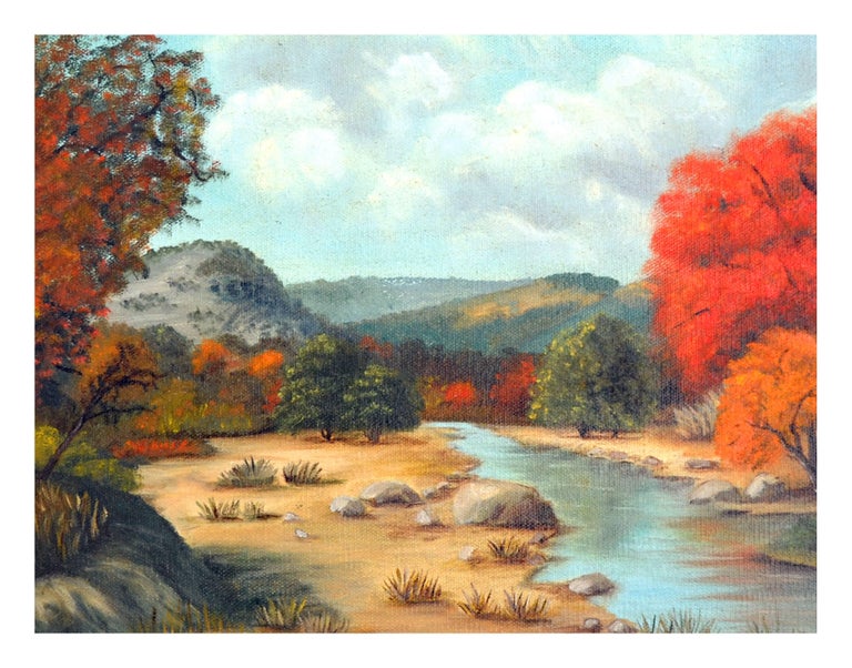 Mid Century San Antonio Texas Hill Country Landscape - American Impressionist Painting by Grace M. Reeser