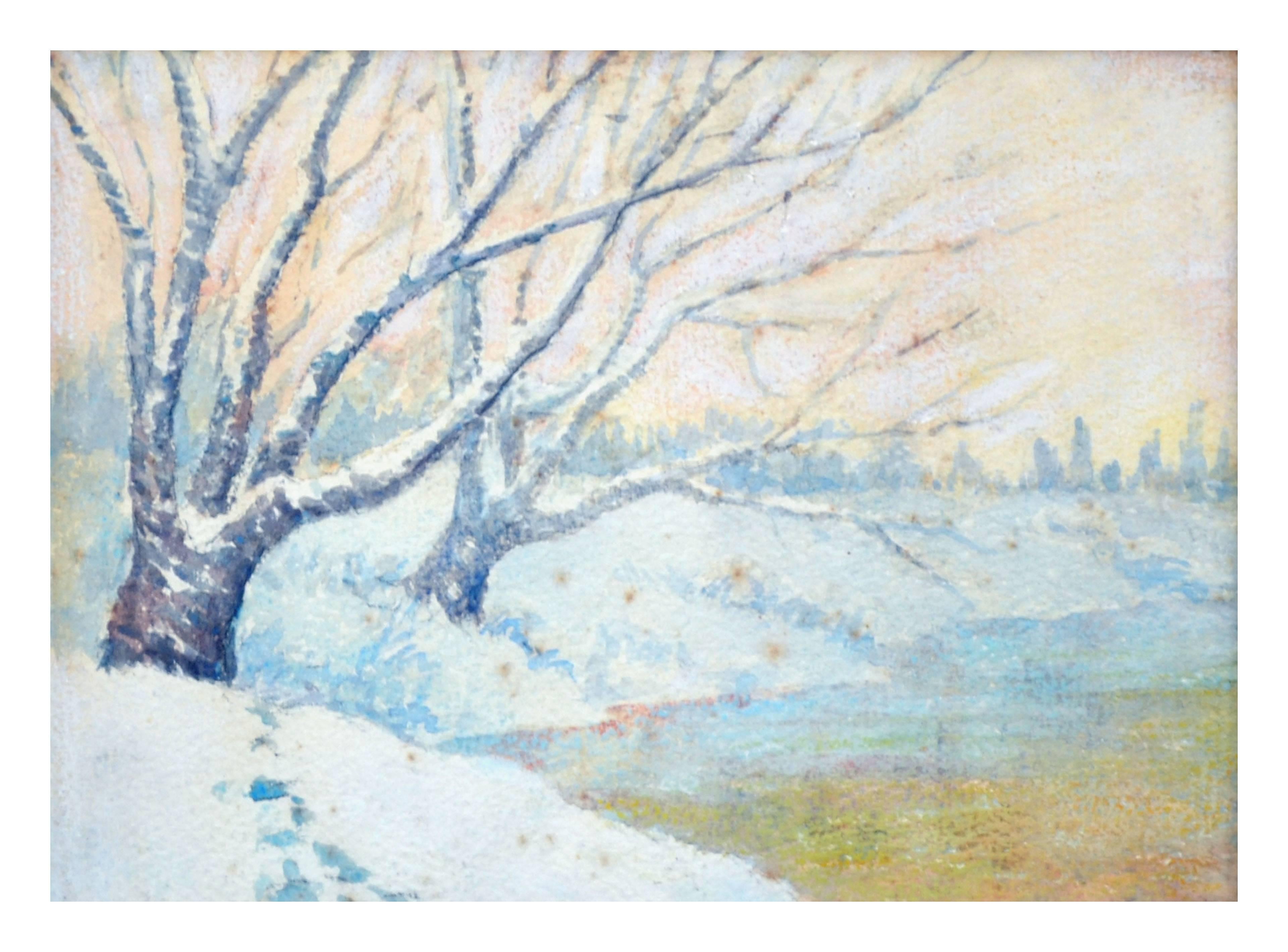 Winter Landscape - Painting by Joseph Alma Freestone Everett 