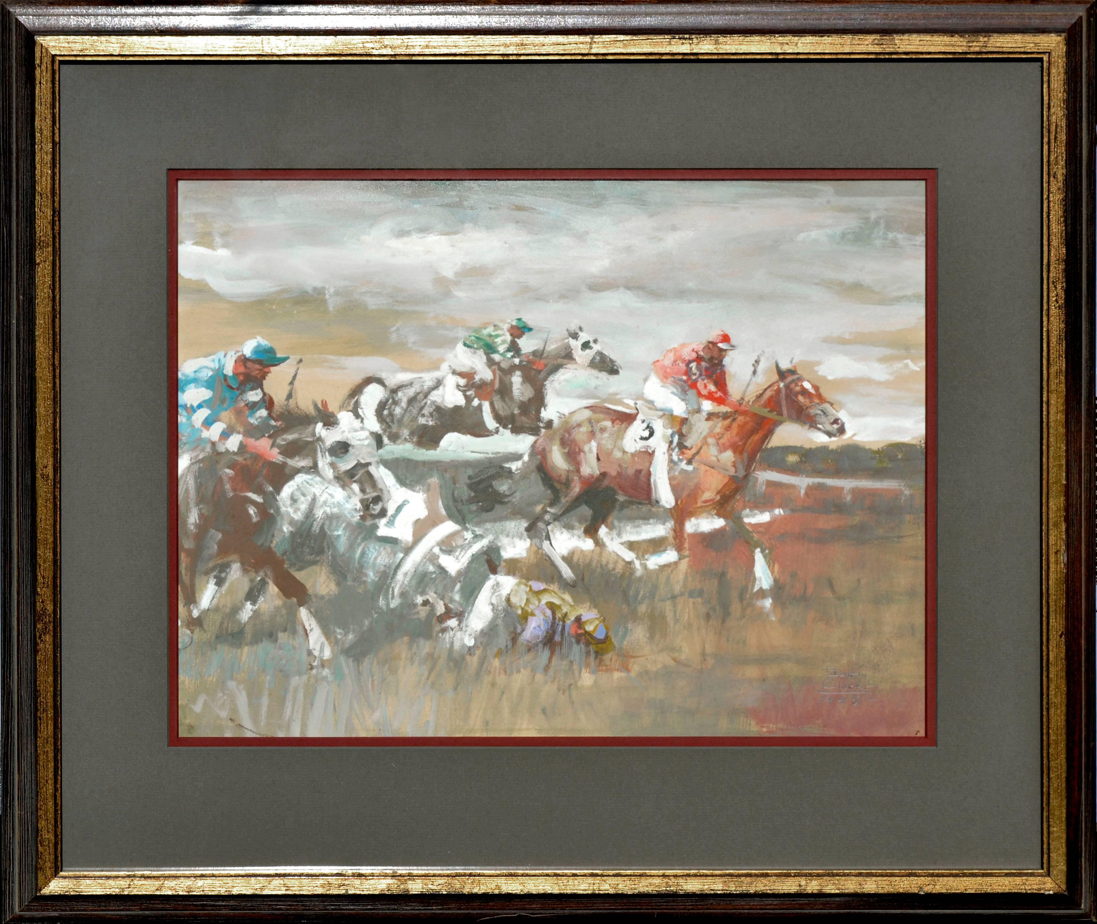 Benton Clark Figurative Painting - The Steeple Chase figurative