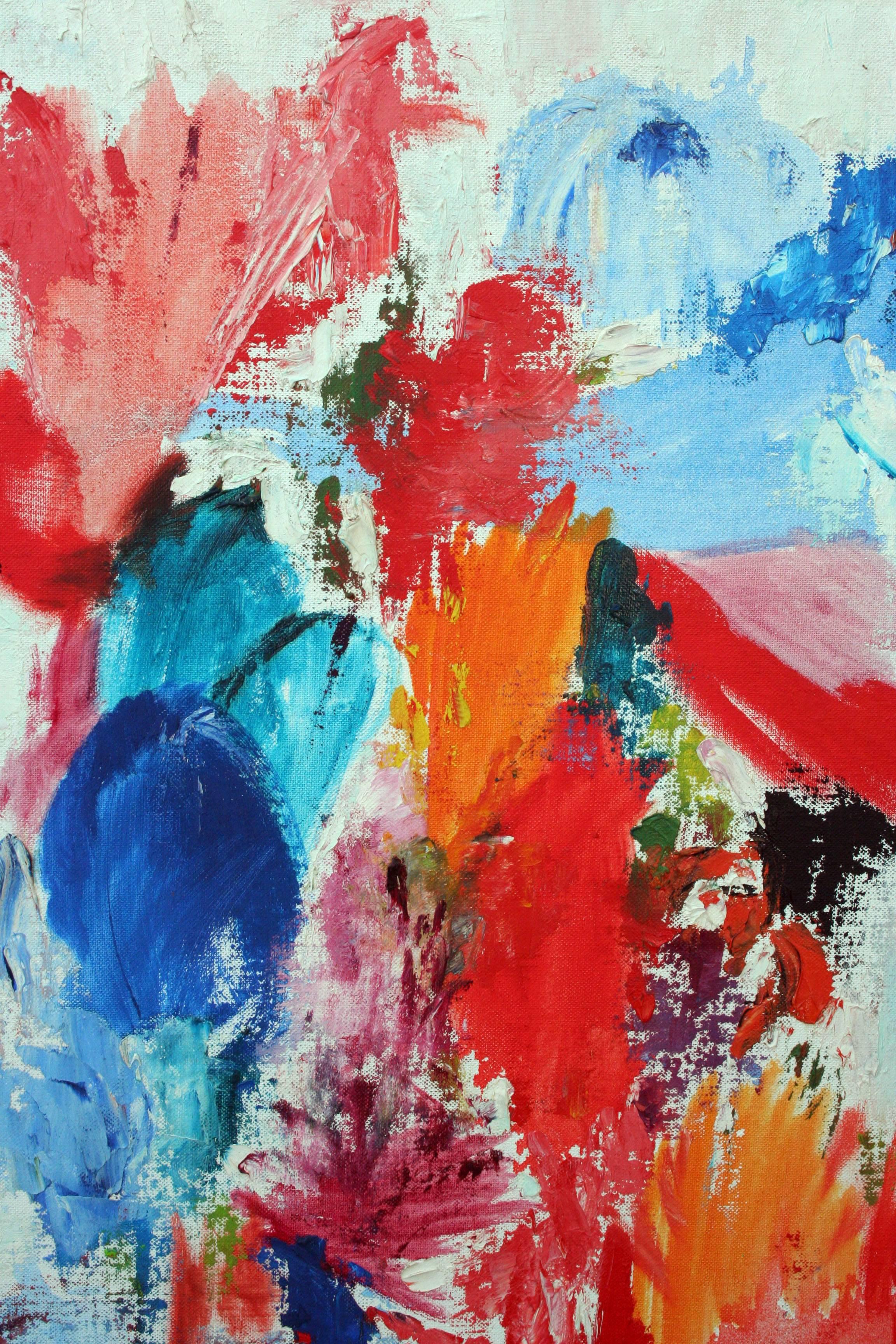 Vibrant Bouquet Abstract - Abstract Expressionist Painting by Unknown
